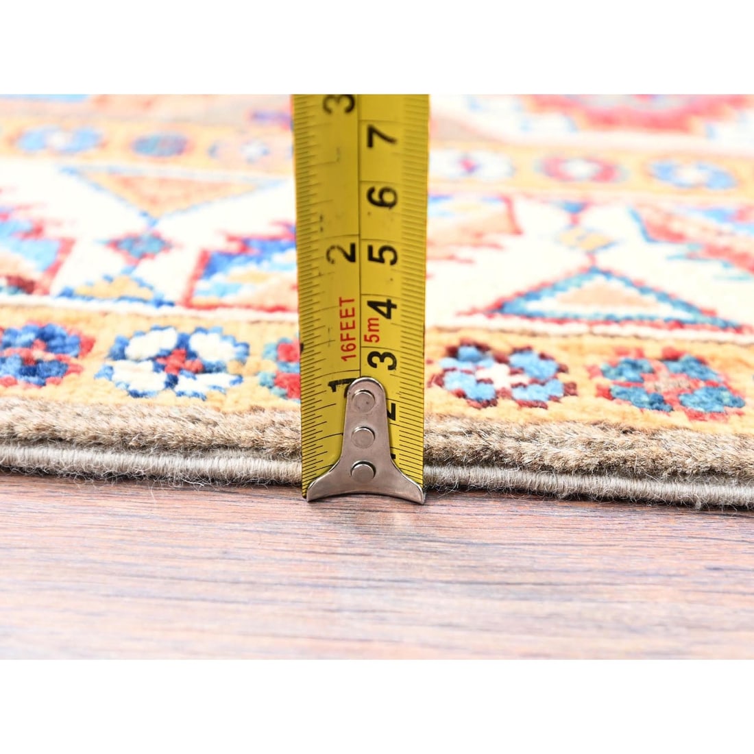 Rug 2'10"x9'9" Gray Hand Knotted Special Kazak Pure Wool Wide Runner - 6