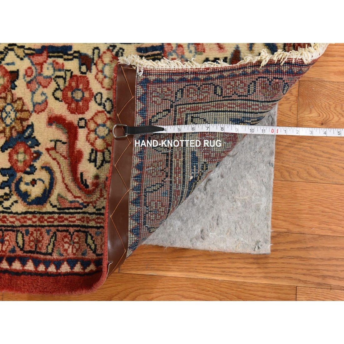 Rug 9'9"x13' Salsa Red Vintage Zoroastrian Mahal Soft Wool Hand Knotted - 8