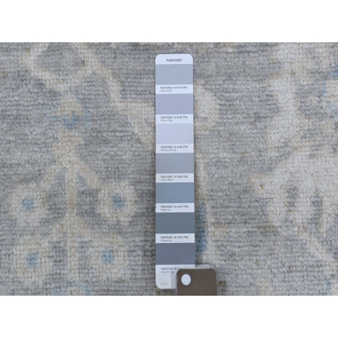 Rug 6'x9'2" Faded Gray Angora Oushak Hand Knotted Extra Soft Wool - 4
