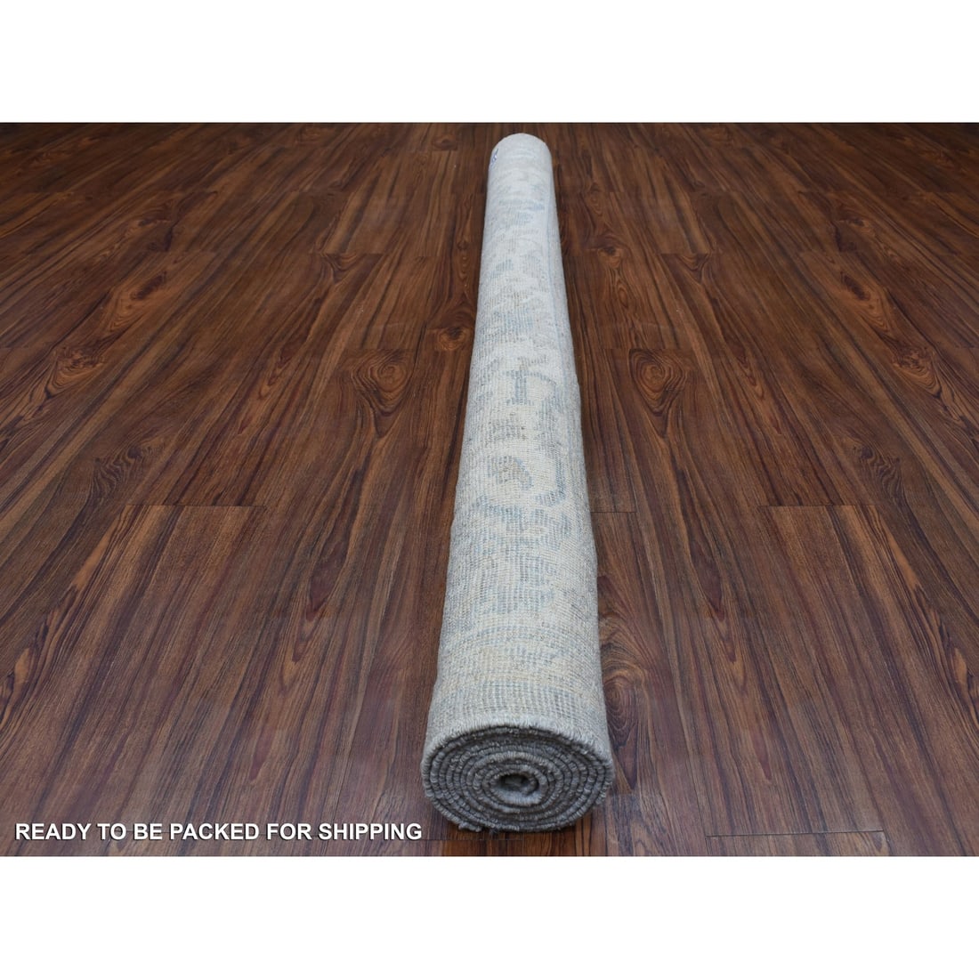 Rug 6'x9'2" Faded Gray Angora Oushak Hand Knotted Extra Soft Wool - 5