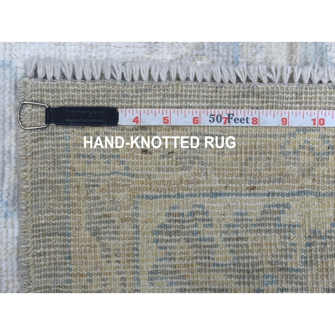 Rug 6'x9'2" Faded Gray Angora Oushak Hand Knotted Extra Soft Wool - 7