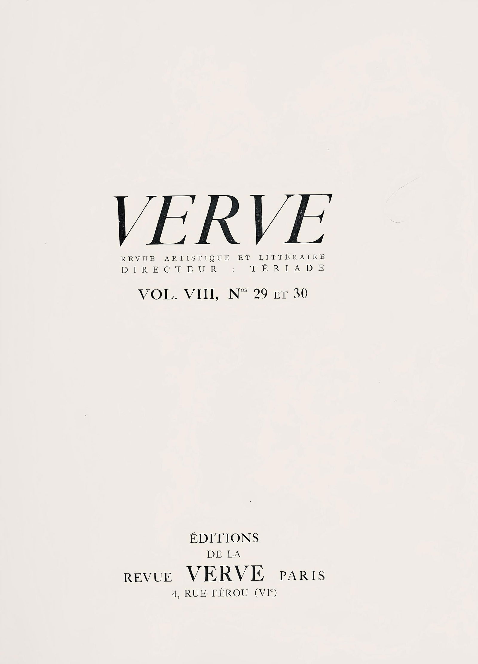 Lithograph - Pablo Picasso - Composition - La Comdie Humaine - Verve - Revue Artistique et Littraire - 6