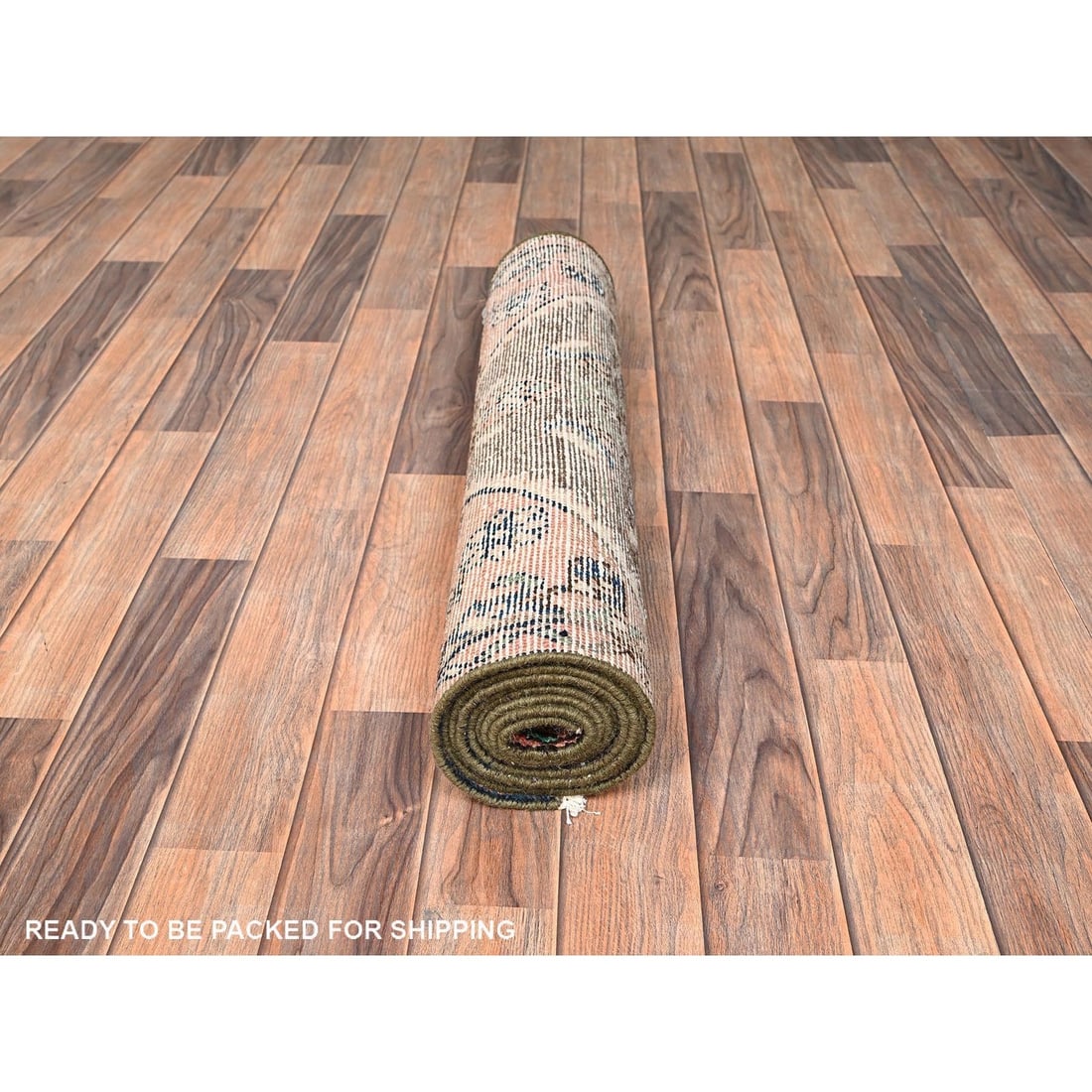 Rug 2'8"x8'9" Brown Vintage Zoroastrian Bibikabood Wool Hand Knotted Runner - 5