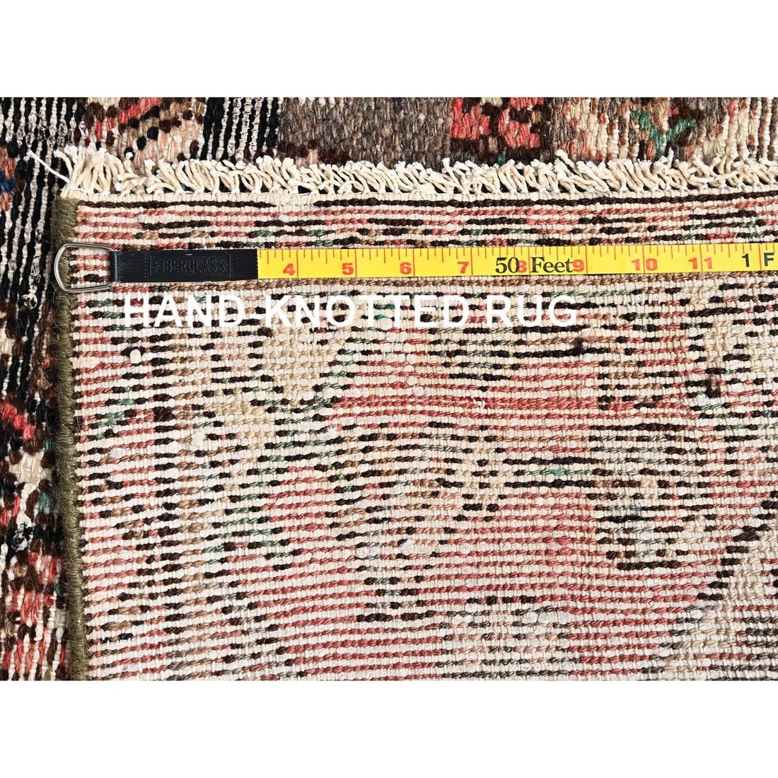 Rug 2'8"x8'9" Brown Vintage Zoroastrian Bibikabood Wool Hand Knotted Runner - 7