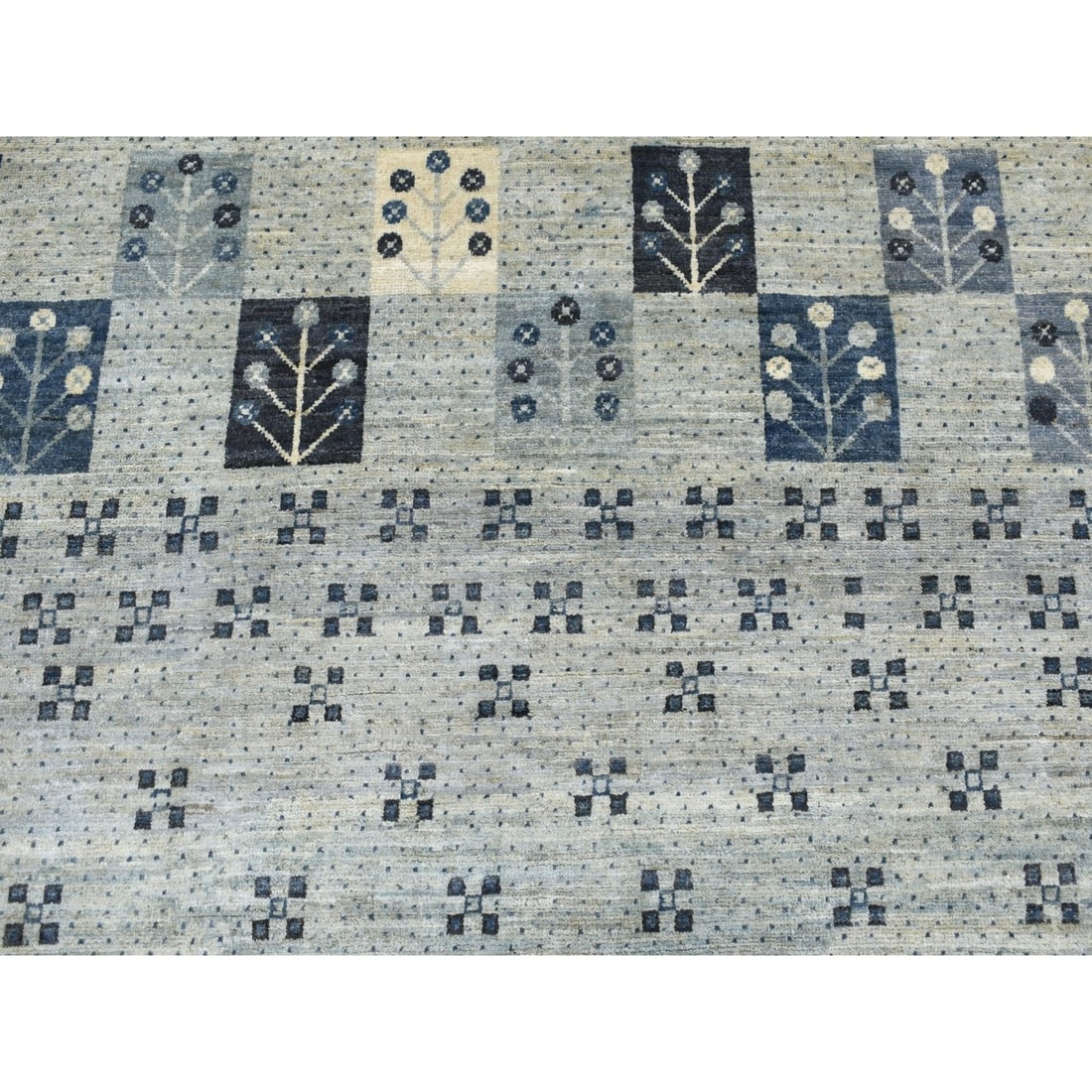 Rug 5'10"x8'6" Blue Kashkuli Gabbeh Pictorial Pure Wool Handmade Oriental - 3