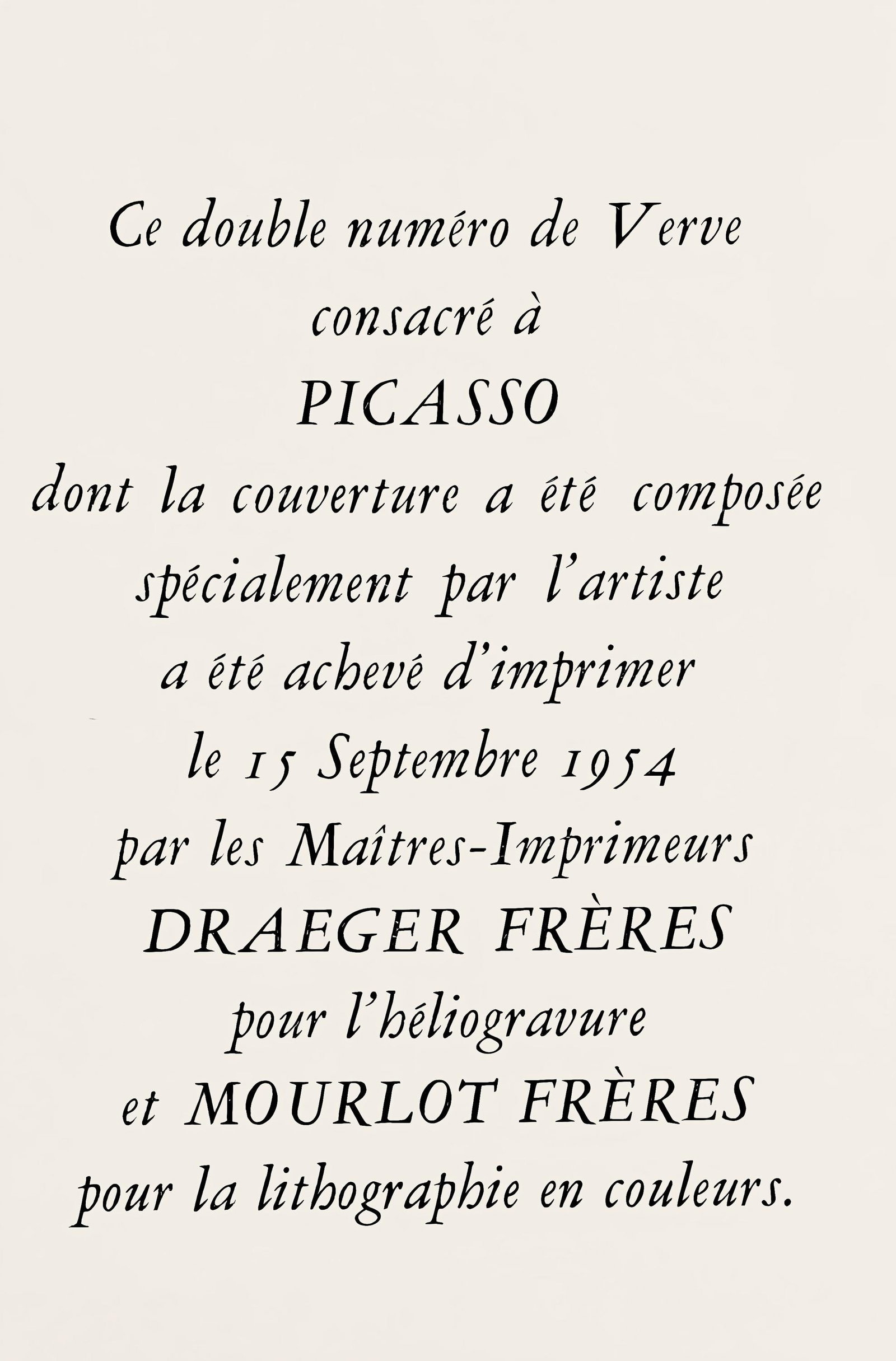 Lithograph - Pablo Picasso - Composition - La Comdie Humaine - Verve - Revue Artistique et Littraire - 7