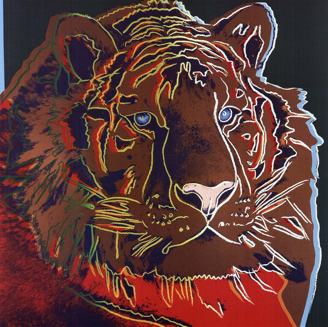 Multicol ANDY WARHOL Endangered Siberian Tiger 31.5" x 23.5" Poster 1999 Pop Art - 2
