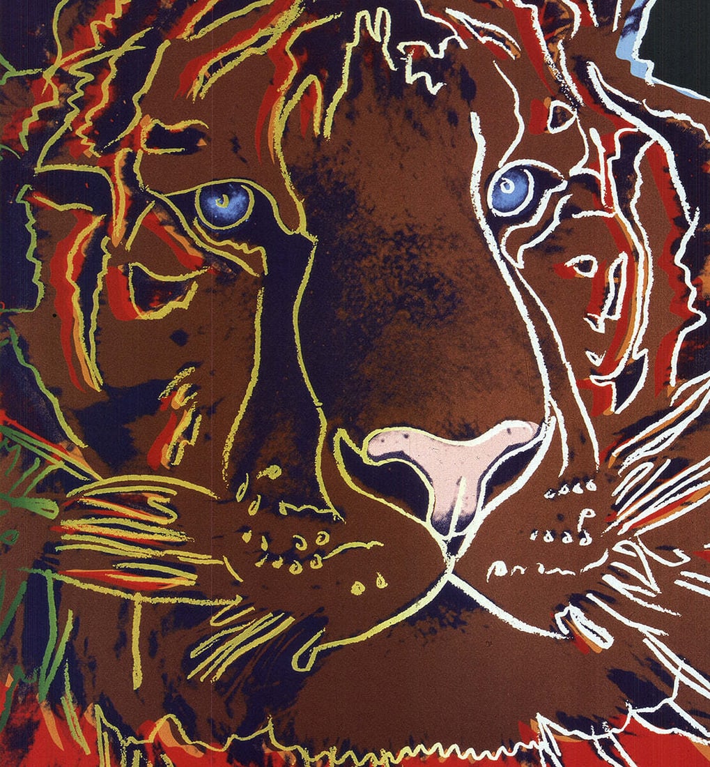 Multicol ANDY WARHOL Endangered Siberian Tiger 31.5" x 23.5" Poster 1999 Pop Art - 4
