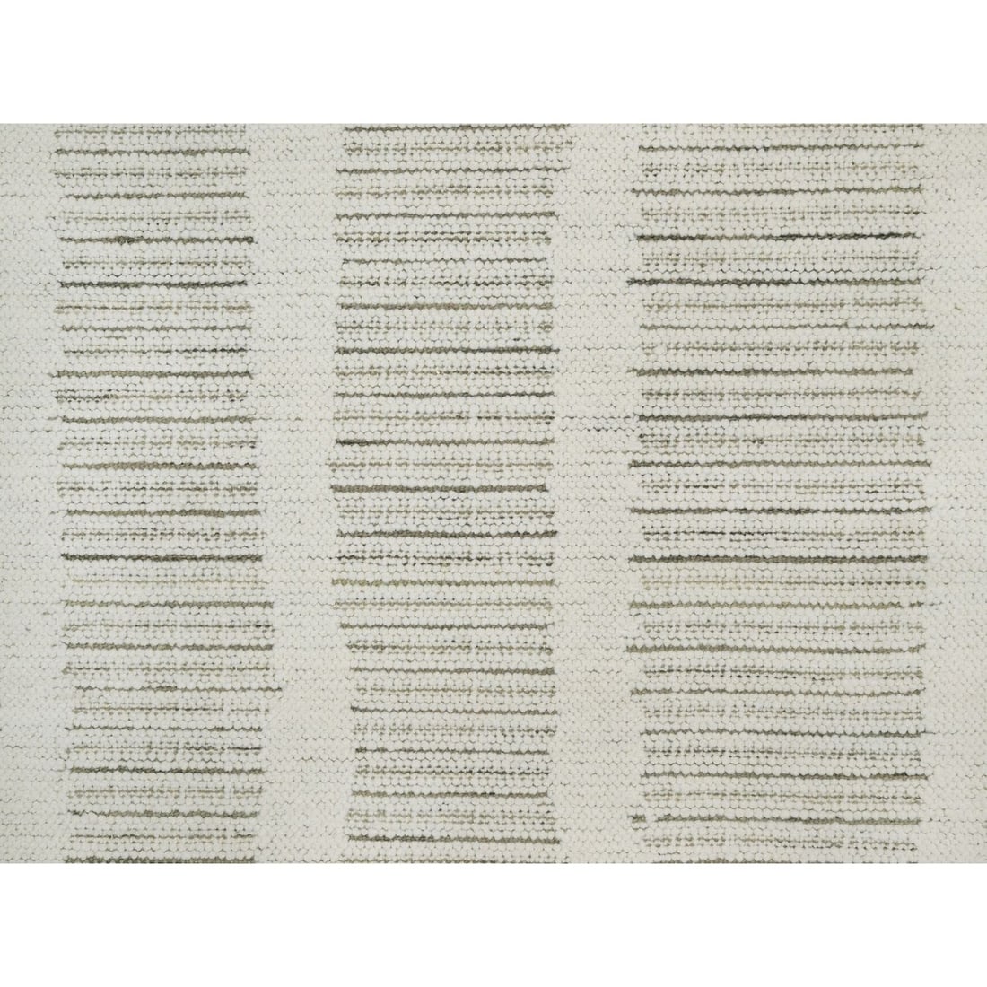Wool 5'10"x5'10" Ivory Hand Woven Round Rug Flat Weave with Pile Natural - 5