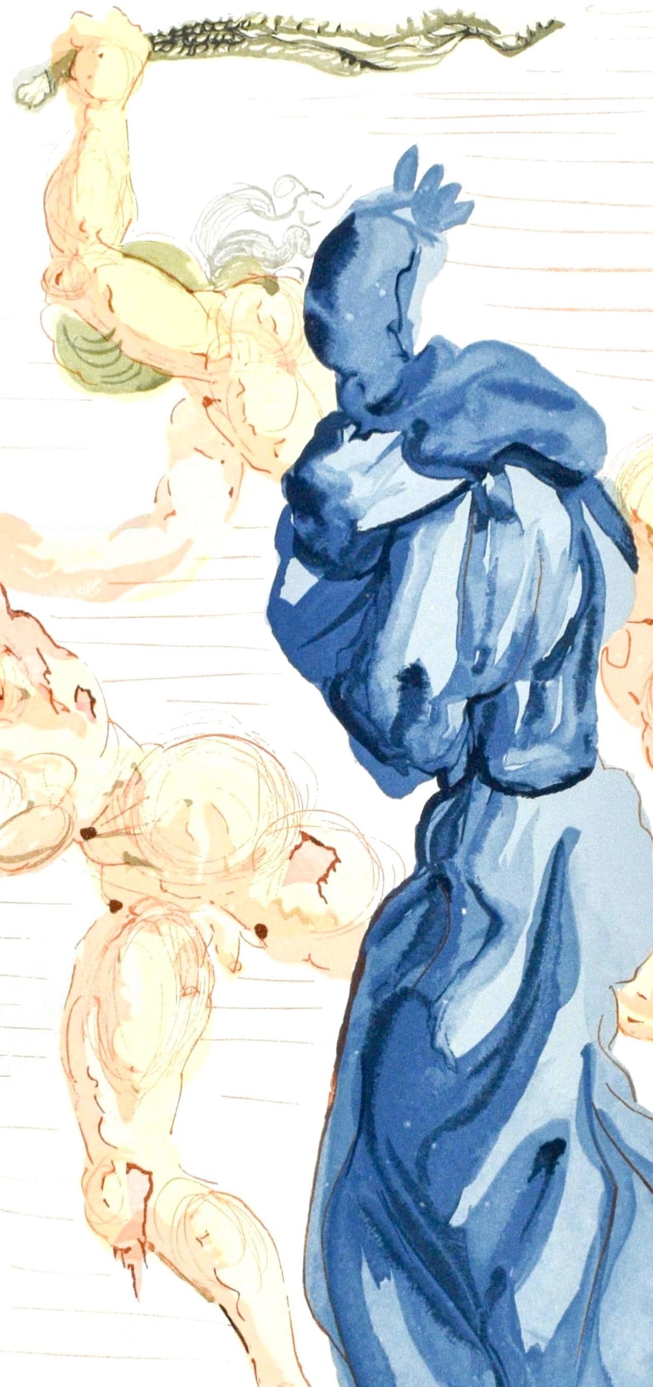 Woodcut - Salvador Dali - Inferno XV (Michler/ Lpsinger 1039-1138; Field 189-200) - La Divina - 2