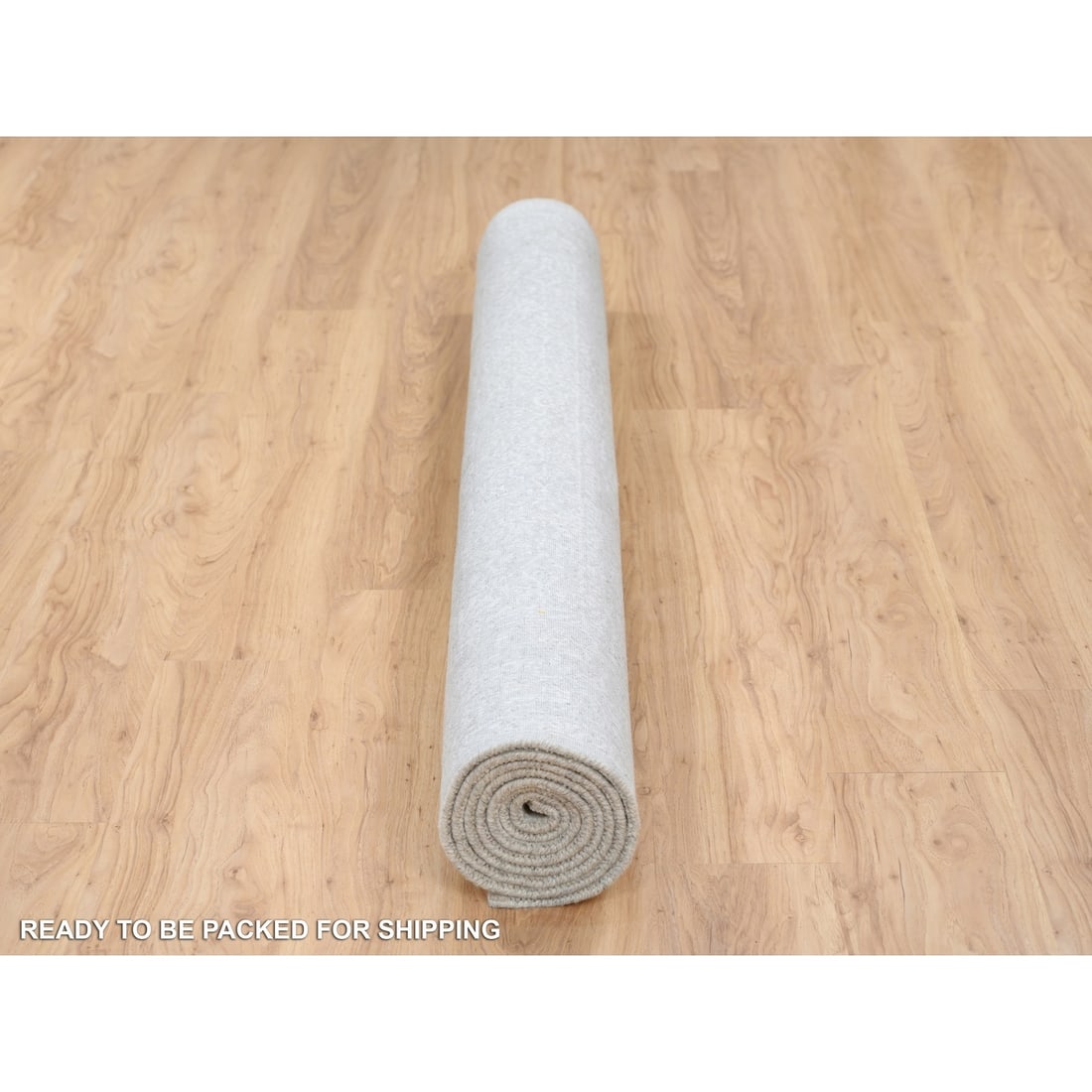 Rug 6'x9'2" Beige Plant Based Silk and Wool Hand Loomed Fine Jacquard - 10