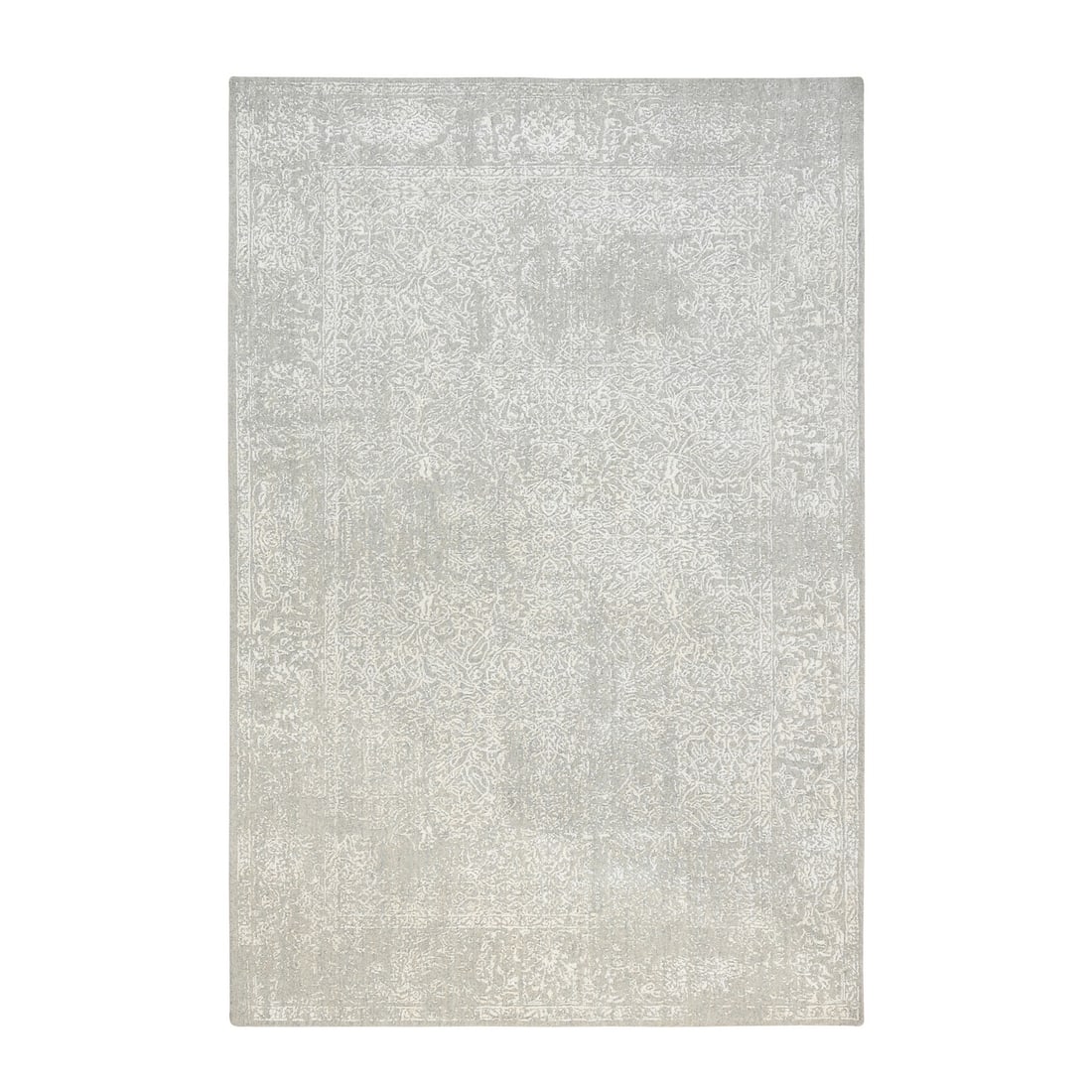 Rug 6'x9'2" Beige Plant Based Silk and Wool Hand Loomed Fine Jacquard (1 of 12)