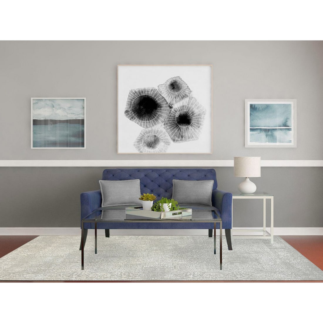 Rug 6'x9'2" Beige Plant Based Silk and Wool Hand Loomed Fine Jacquard - 2