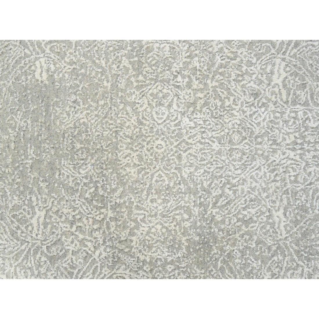 Rug 6'x9'2" Beige Plant Based Silk and Wool Hand Loomed Fine Jacquard - 9