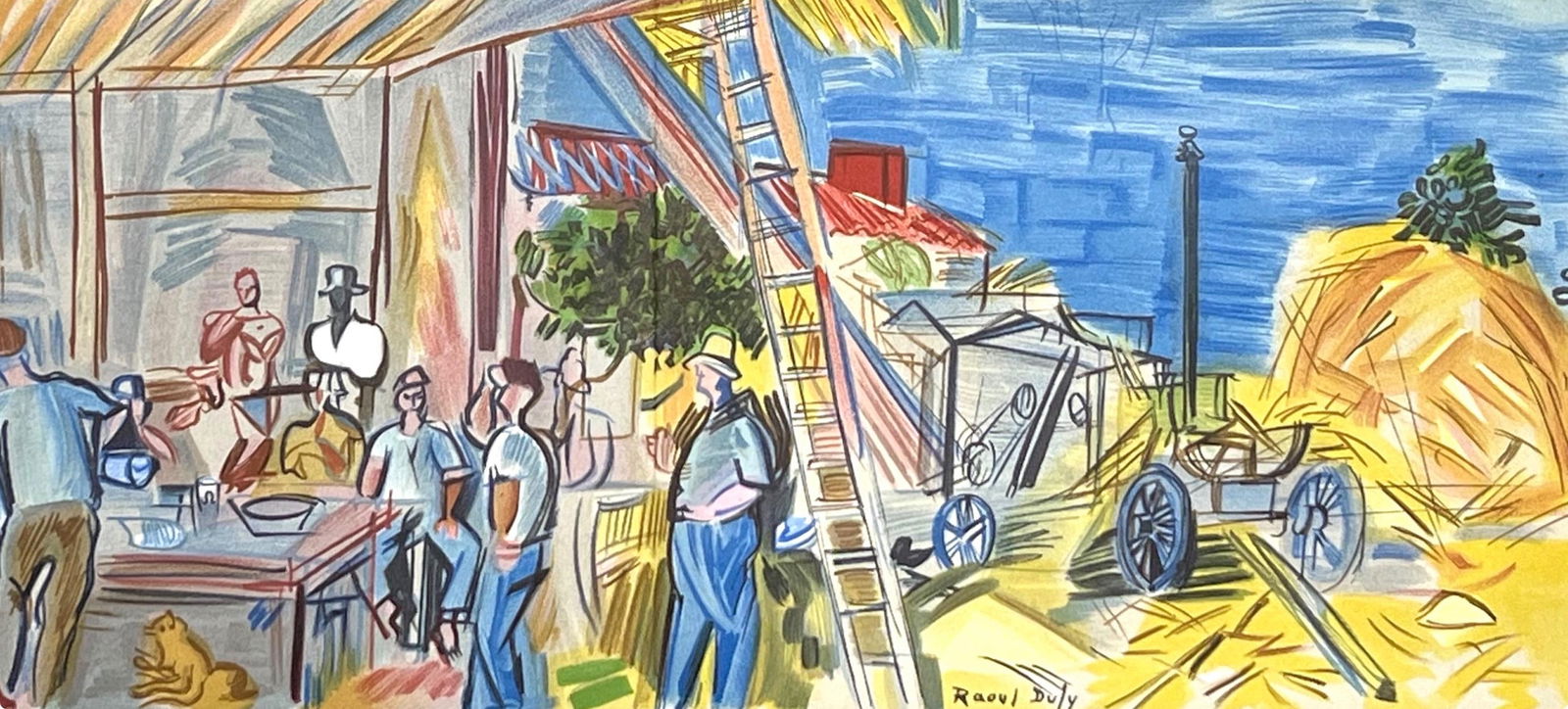 Lithograph - Raoul Dufy - Les Moissonneurs - Lettre mon peintre Raoul Dufy - 2