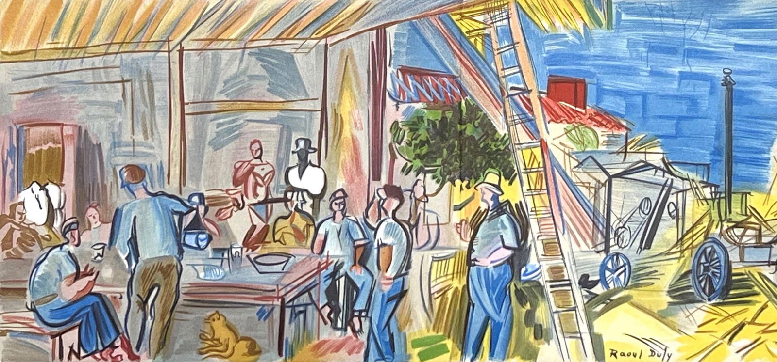 Lithograph - Raoul Dufy - Les Moissonneurs - Lettre mon peintre Raoul Dufy - 3
