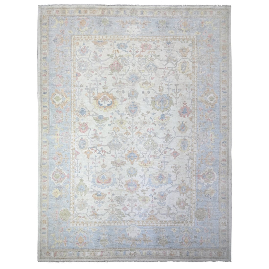 Rug 12'2"x16' Ivory Afghan Angora Oushak Hand Knotted Wool Oversized (1 of 12)