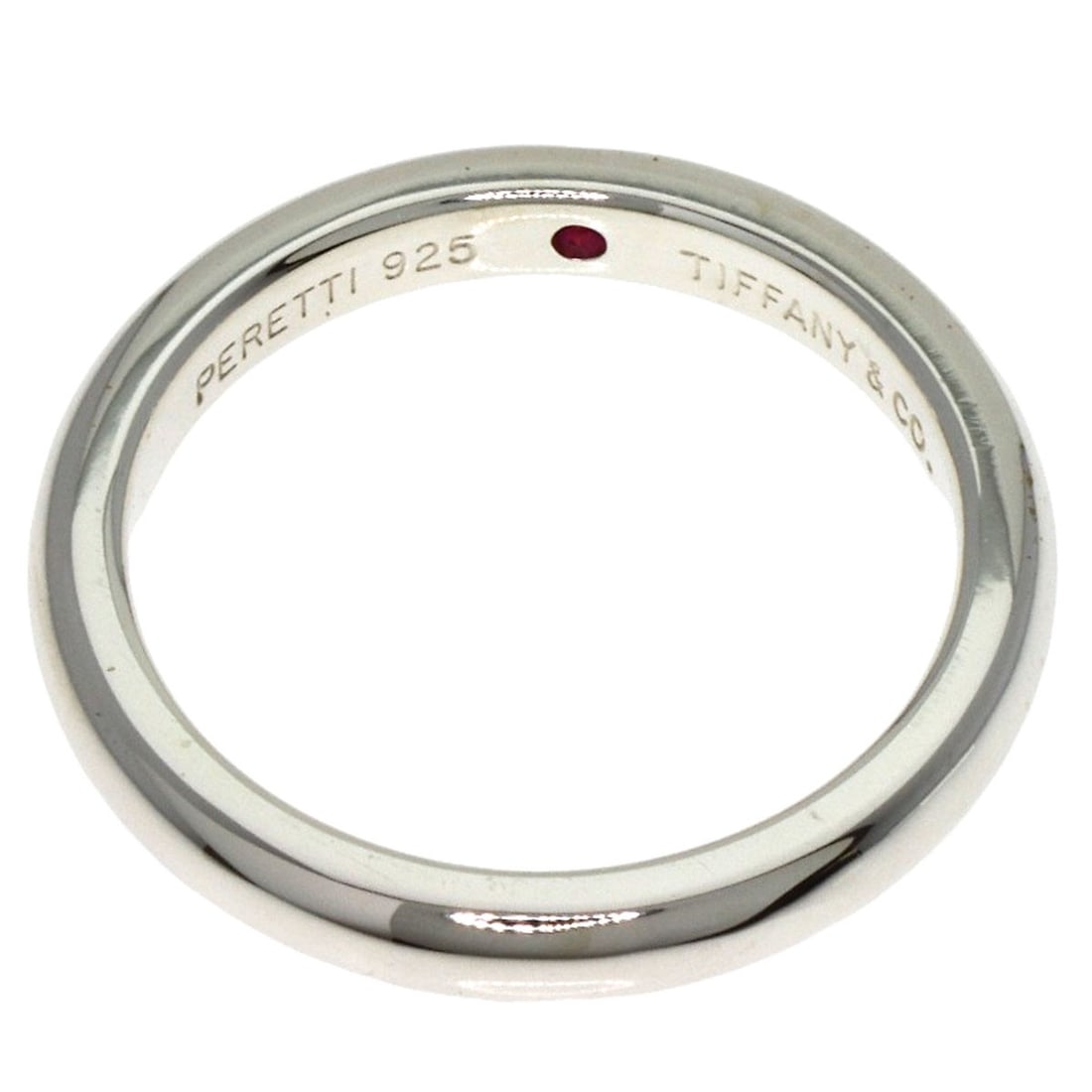 Silver TIFFANY&Co. Stacking band Ruby Ring - 4