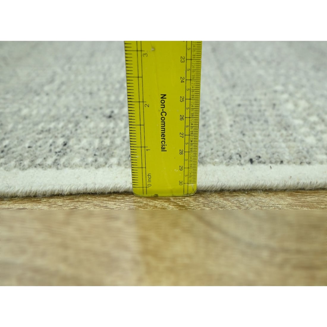 Runner 2'7"x12'1" Gray Hand Knotted Rug Oxidized Grass Design Wool - 5