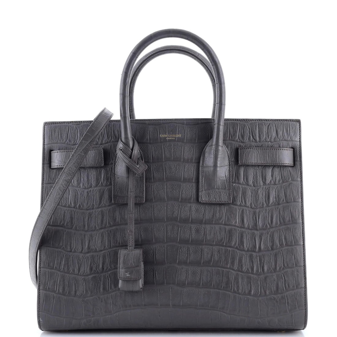 Medium Saint Laurent Sac de Jour Bag Crocodile Embossed Leather (1 of 7)