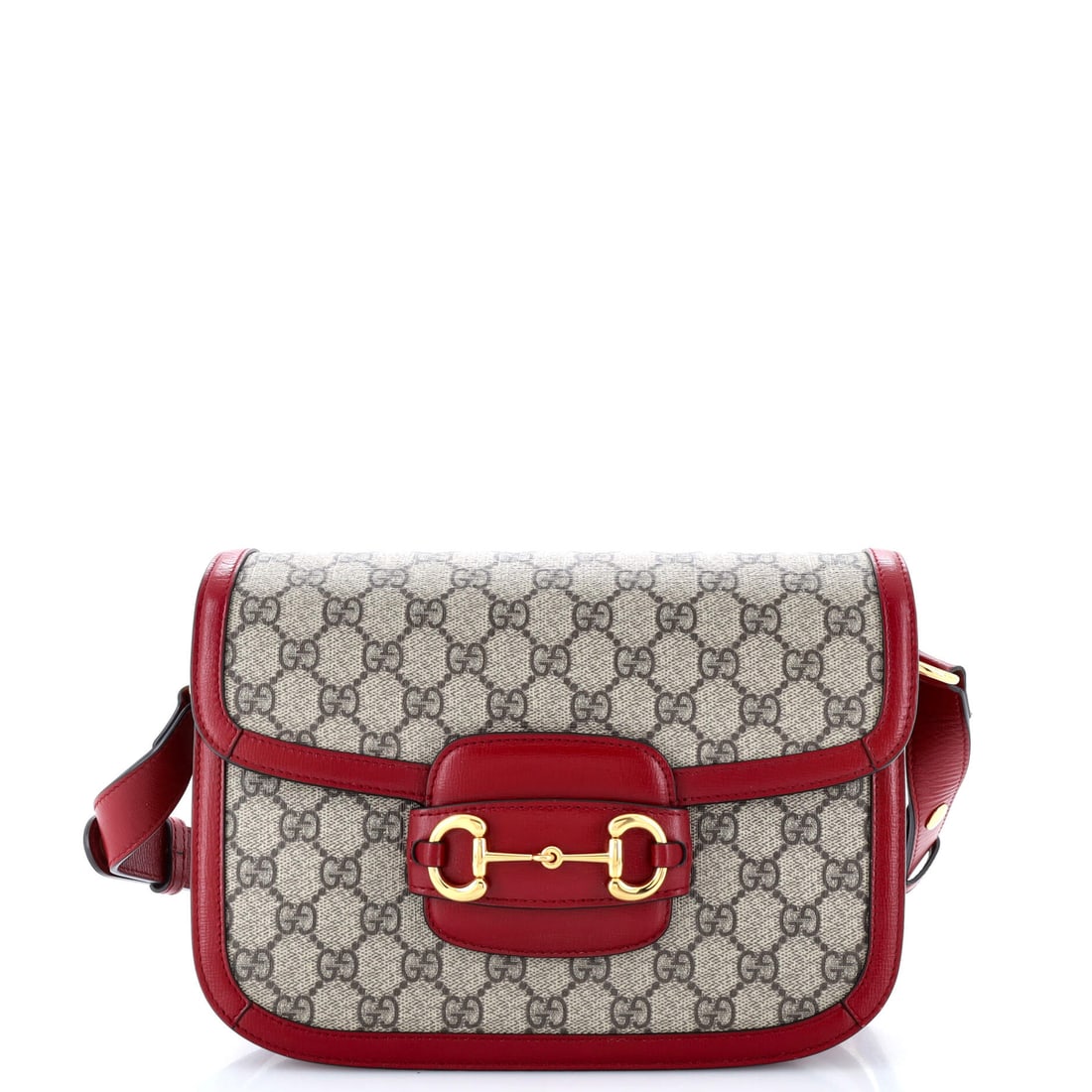 Small Gucci Horsebit 1955 Shoulder Bag GG Coated Canvas with Leather (1 of 6)