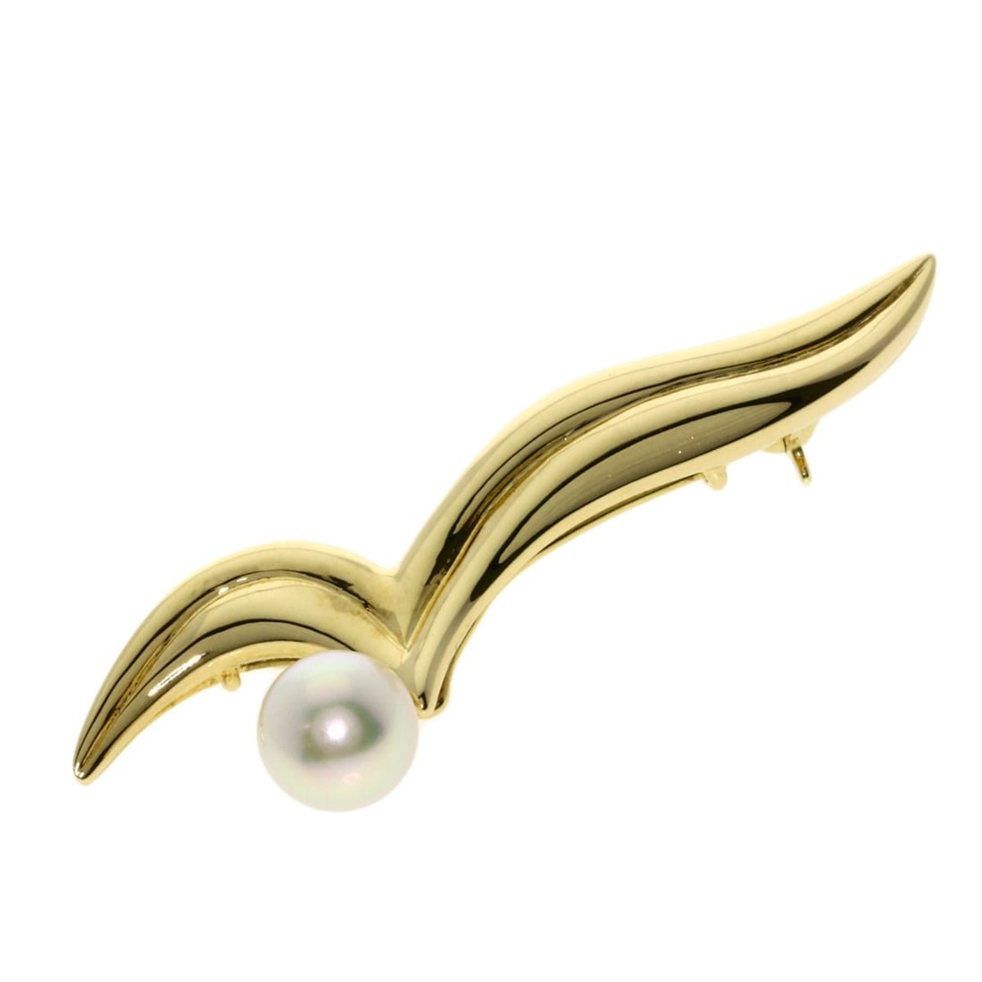 Gold MIKIMOTO Akoya pearl Brooch K14 Yellow (1 of 5)