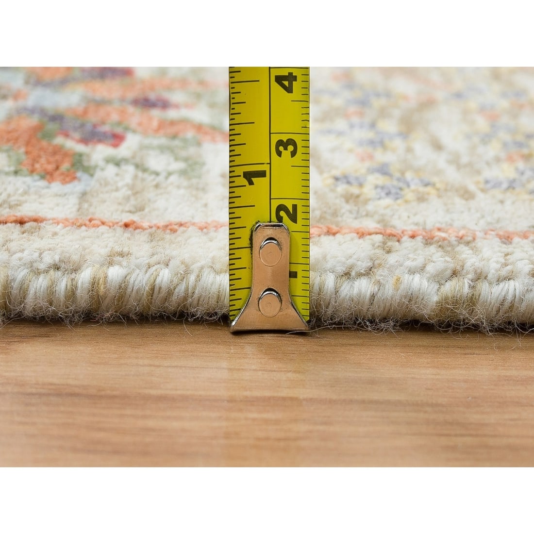 Rug 8'3"x10'3" Ivory Hand Knotted Tebraz Vase Silk With Wool - 11