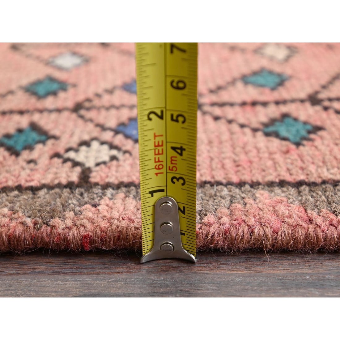 Rug 2'6"x9'2" Pink Vintage Northwest Zoroastrian Hand Knotted Wool Runner - 6