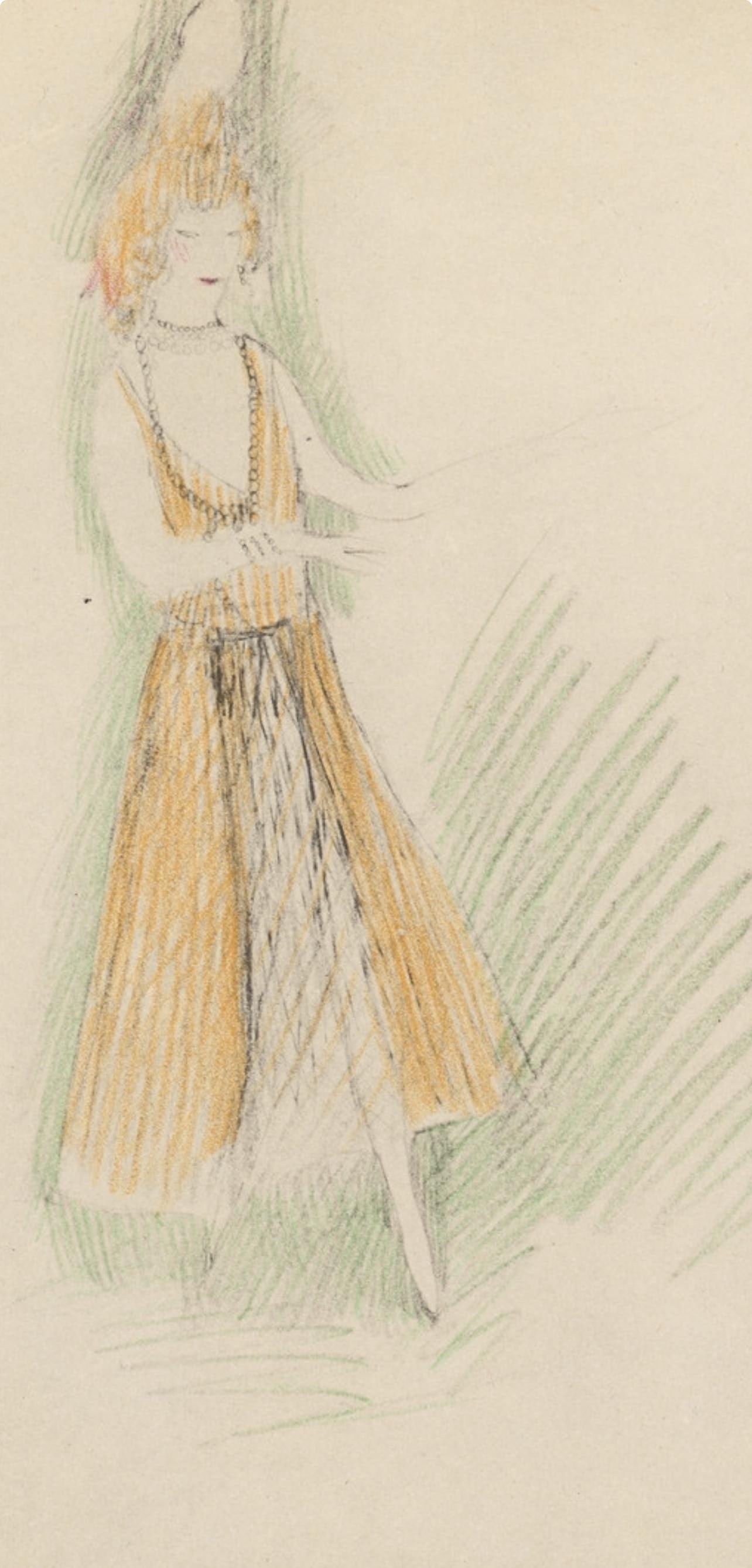 Lithograph - Marie Laurencin - Composition - Les Biches - 2