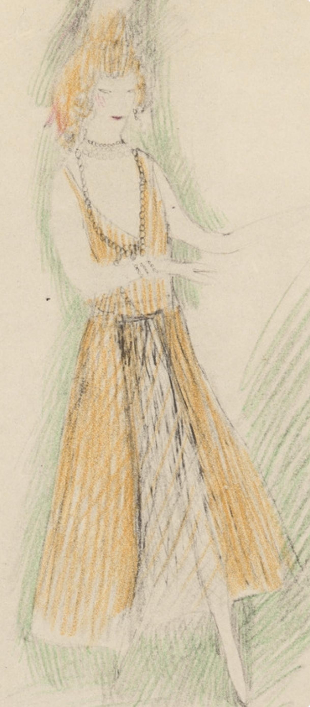 Lithograph - Marie Laurencin - Composition - Les Biches - 3