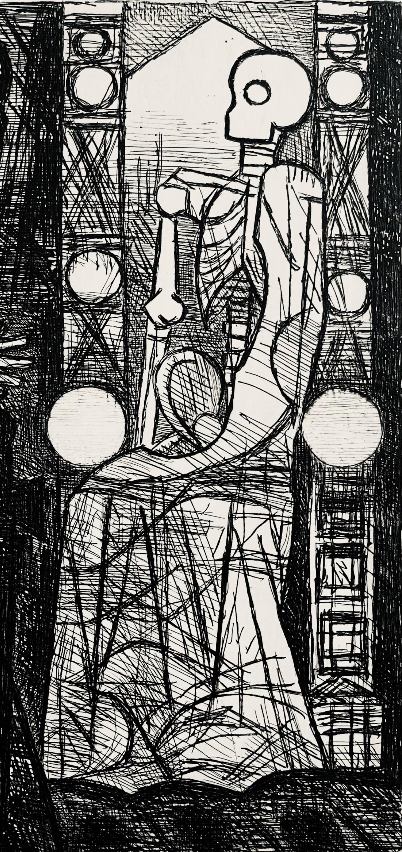 Etching - Marcel Gromaire - Le Spectre De Banquo - Scne XIII - Shakespeare - Macbeth - Eaux-fortes - 2