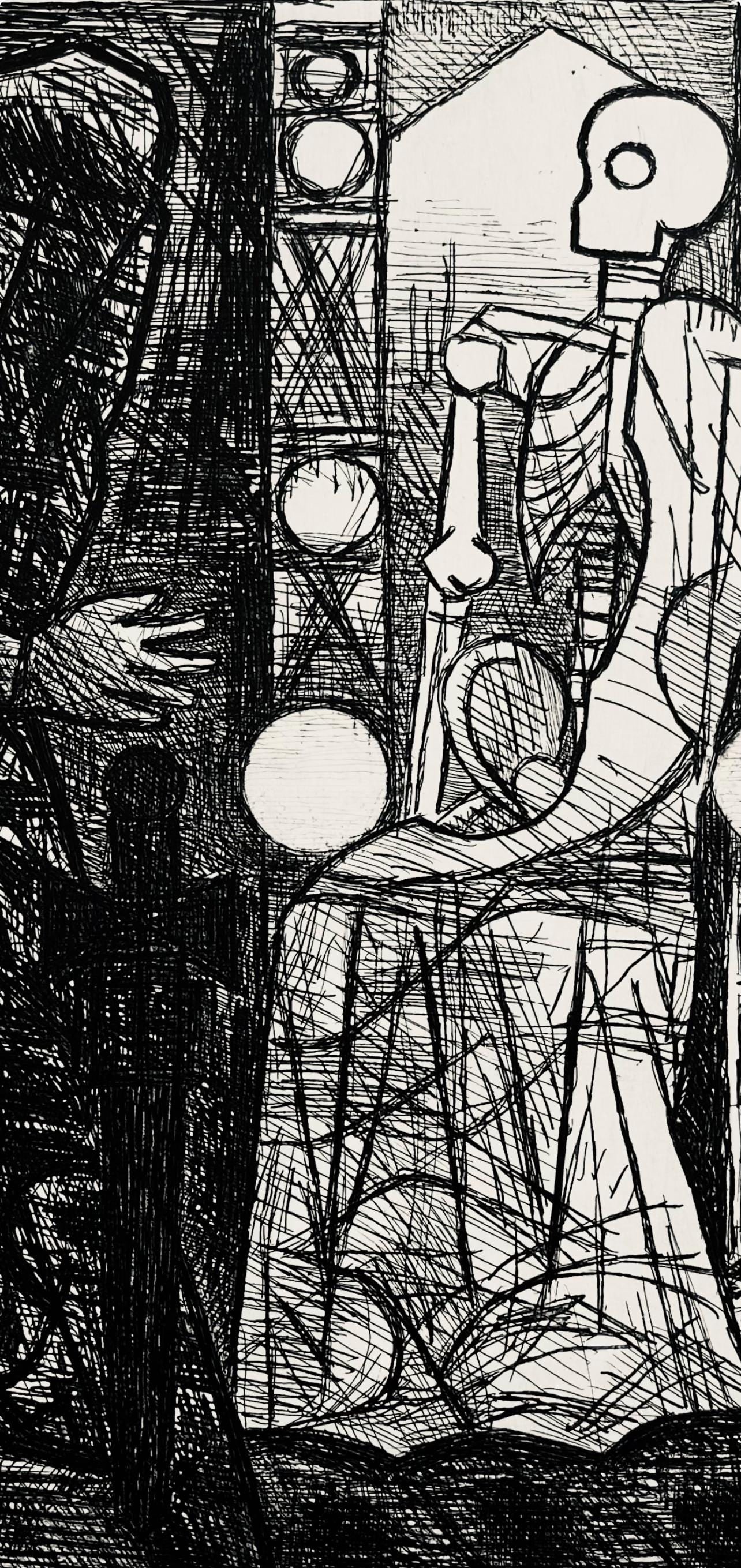 Etching - Marcel Gromaire - Le Spectre De Banquo - Scne XIII - Shakespeare - Macbeth - Eaux-fortes - 3