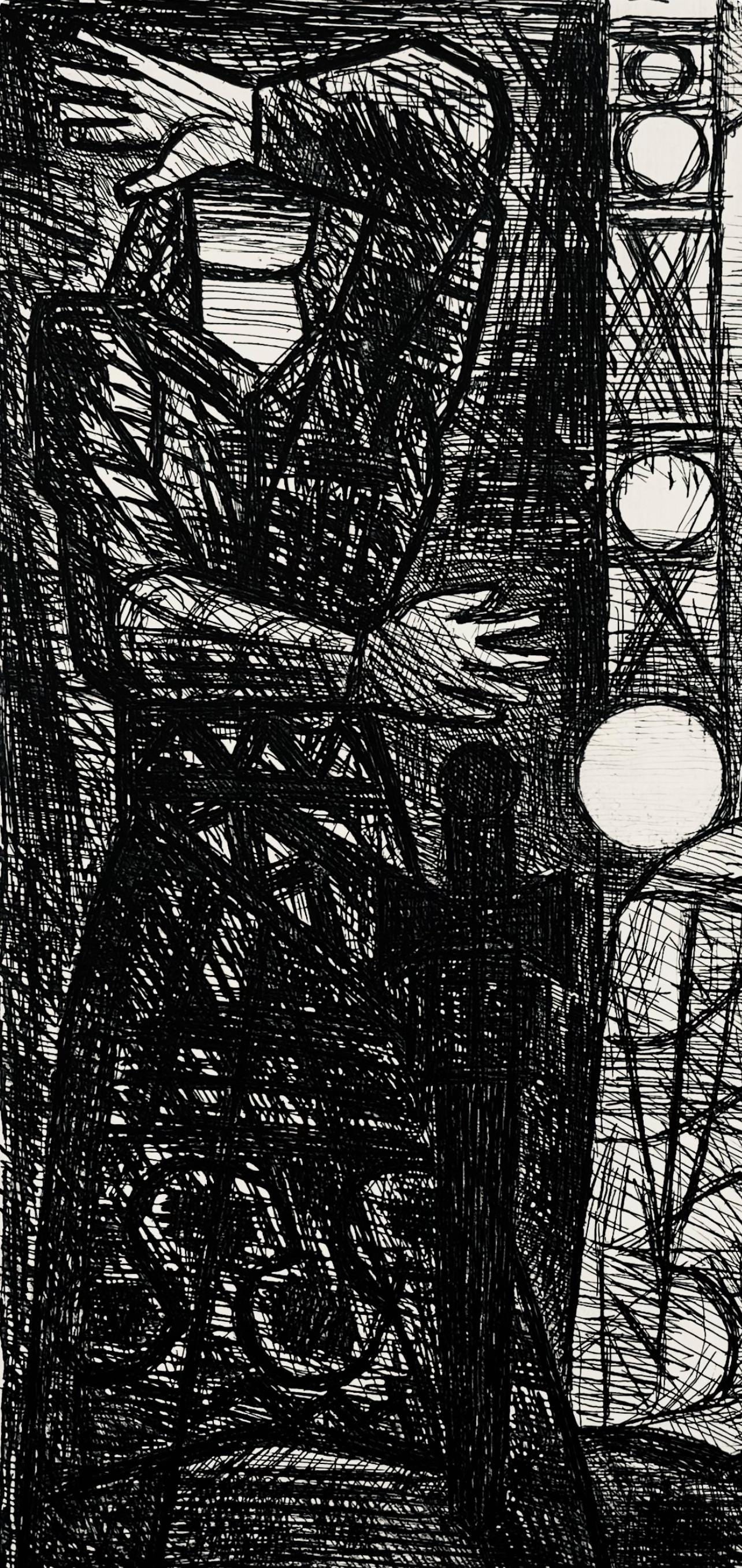 Etching - Marcel Gromaire - Le Spectre De Banquo - Scne XIII - Shakespeare - Macbeth - Eaux-fortes - 4