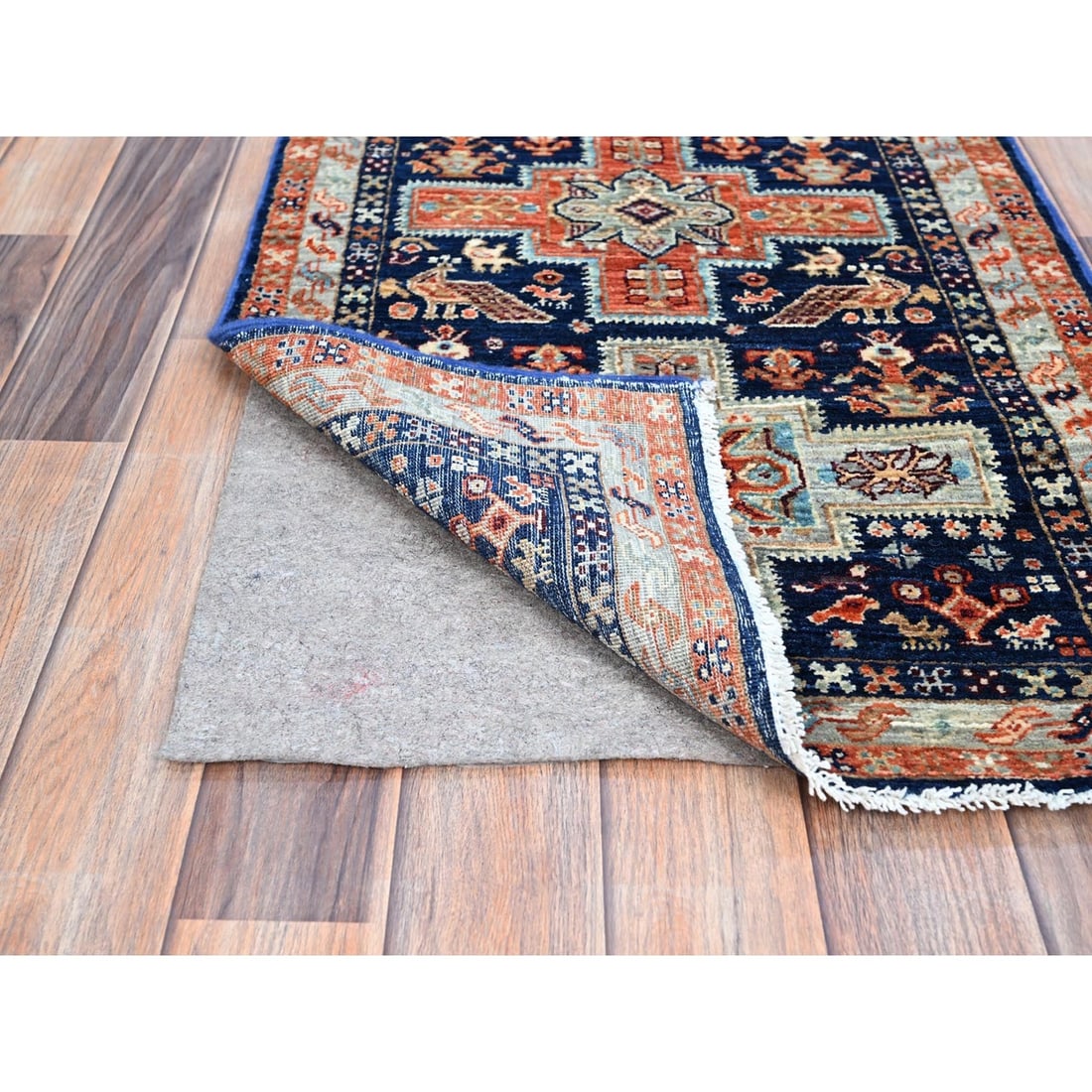 Rug 2'x5'10" Blue 200 KPSI Armenian Caucasian Design Runner Oriental - 3