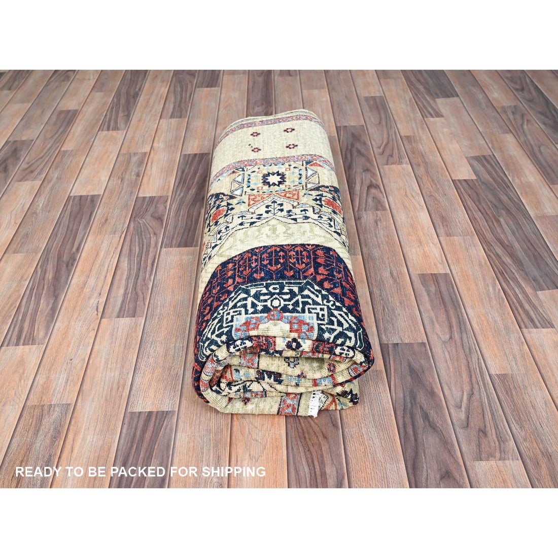 Rug 5'10"x8'10" Ecru Brown Soft Wool Hand Knotted Dynasty Design 200 KPSI - 10