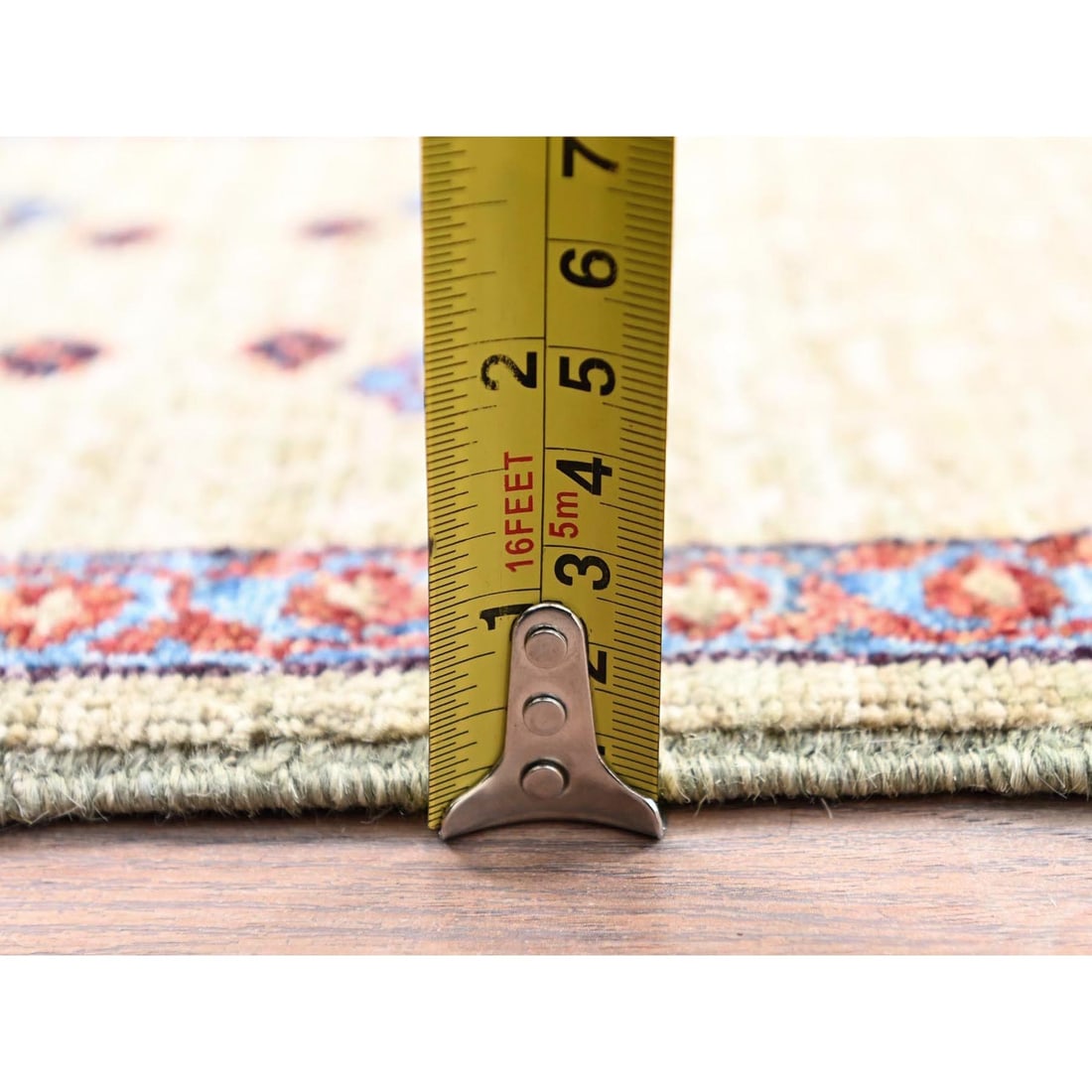 Rug 5'10"x8'10" Ecru Brown Soft Wool Hand Knotted Dynasty Design 200 KPSI - 11