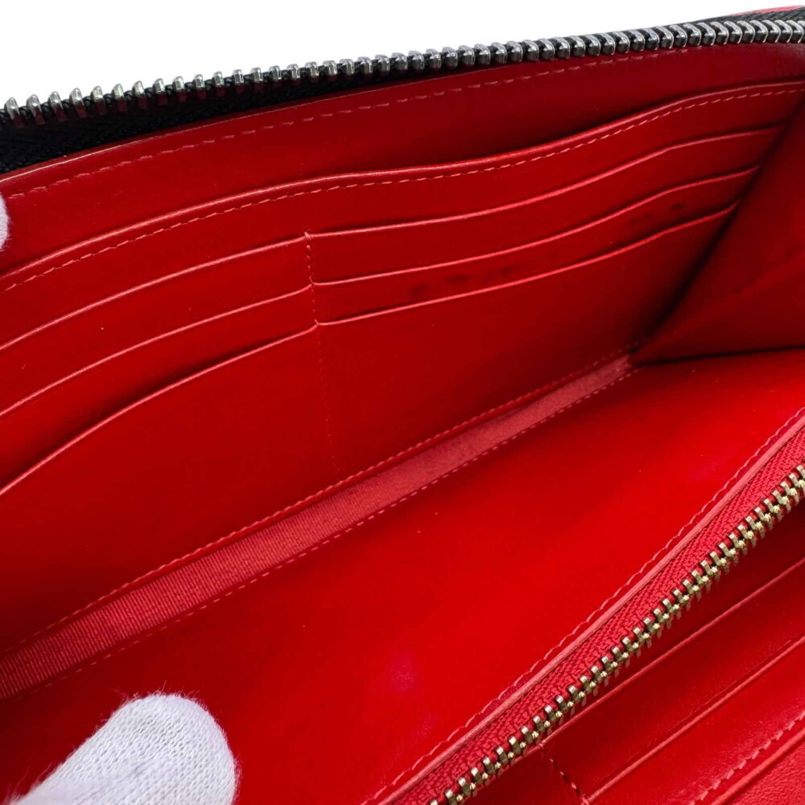 Unisex - Christian Louboutin Panettone Round Zip Wallet with Studs - Red - 8