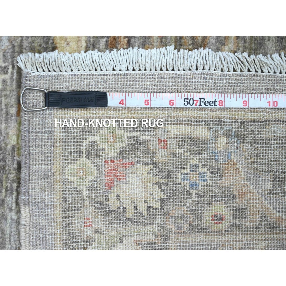 Rug 3'1"x4'9" Gray Afghan Peshawar Heris Design Hand Knotted Pure Wool - 6