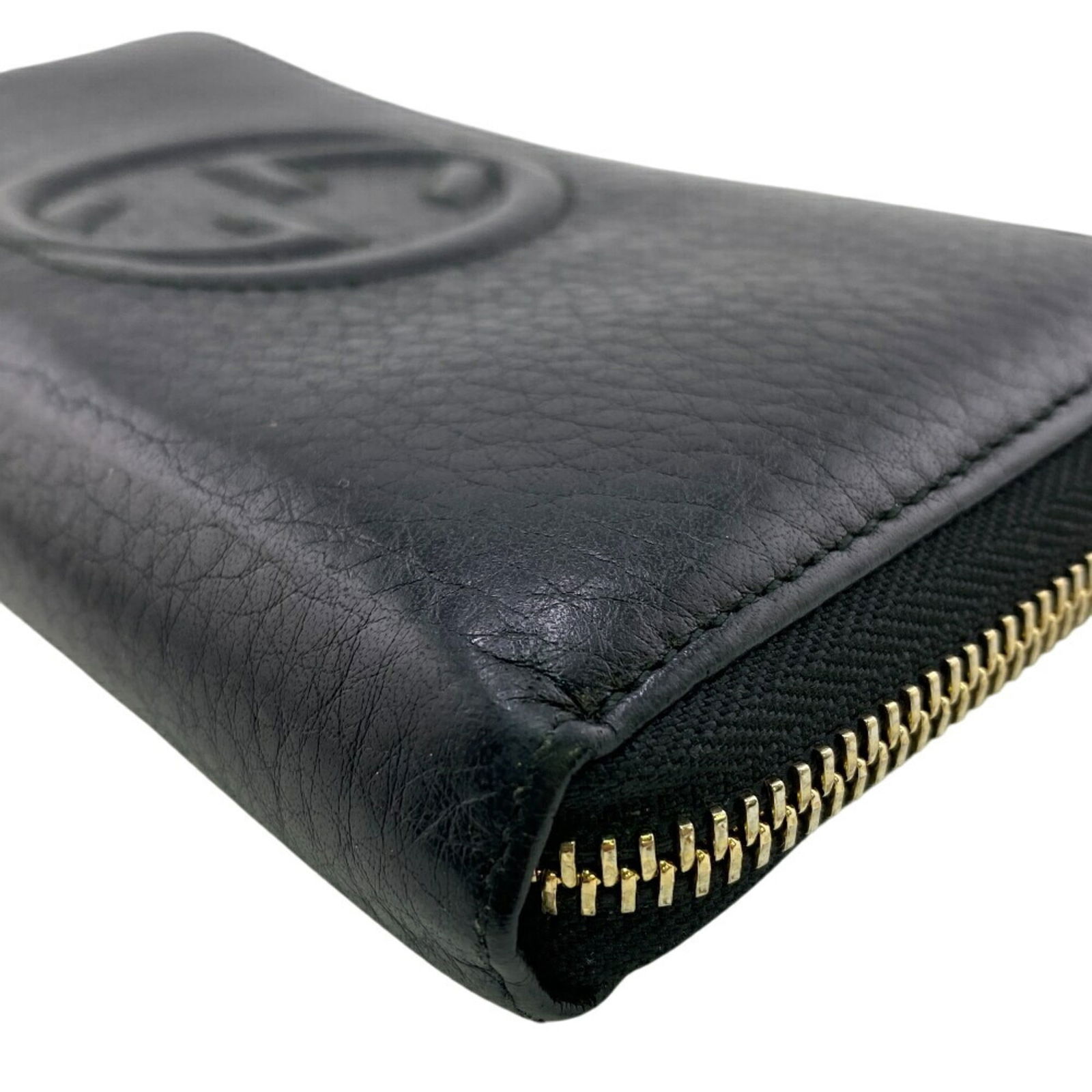 Women's - GUCCI 282413 Soho Round Zip Wallet - Black - 4
