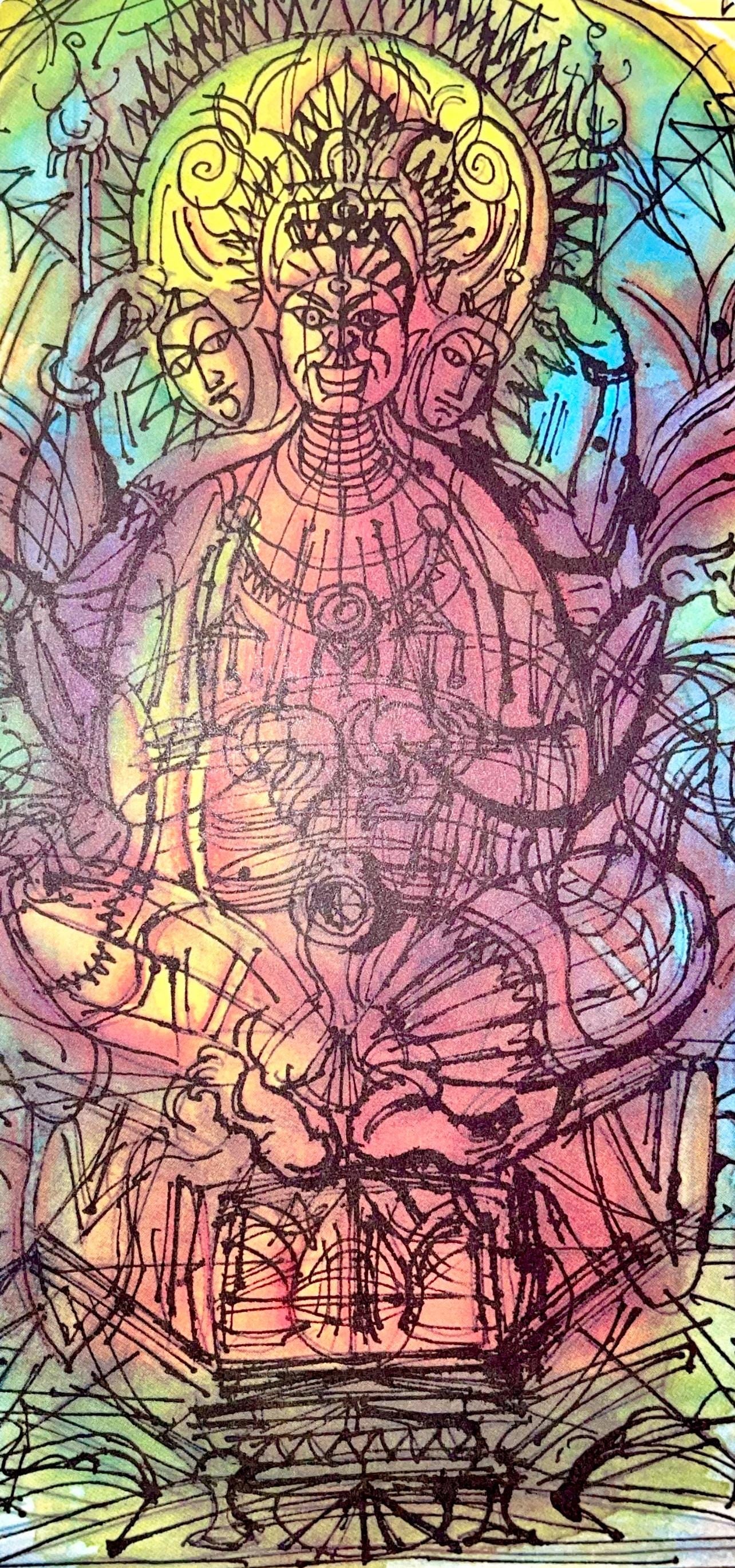 Lithograph - Jean Carzou - Composition - Ce Panorama du Bouddhisme - 2