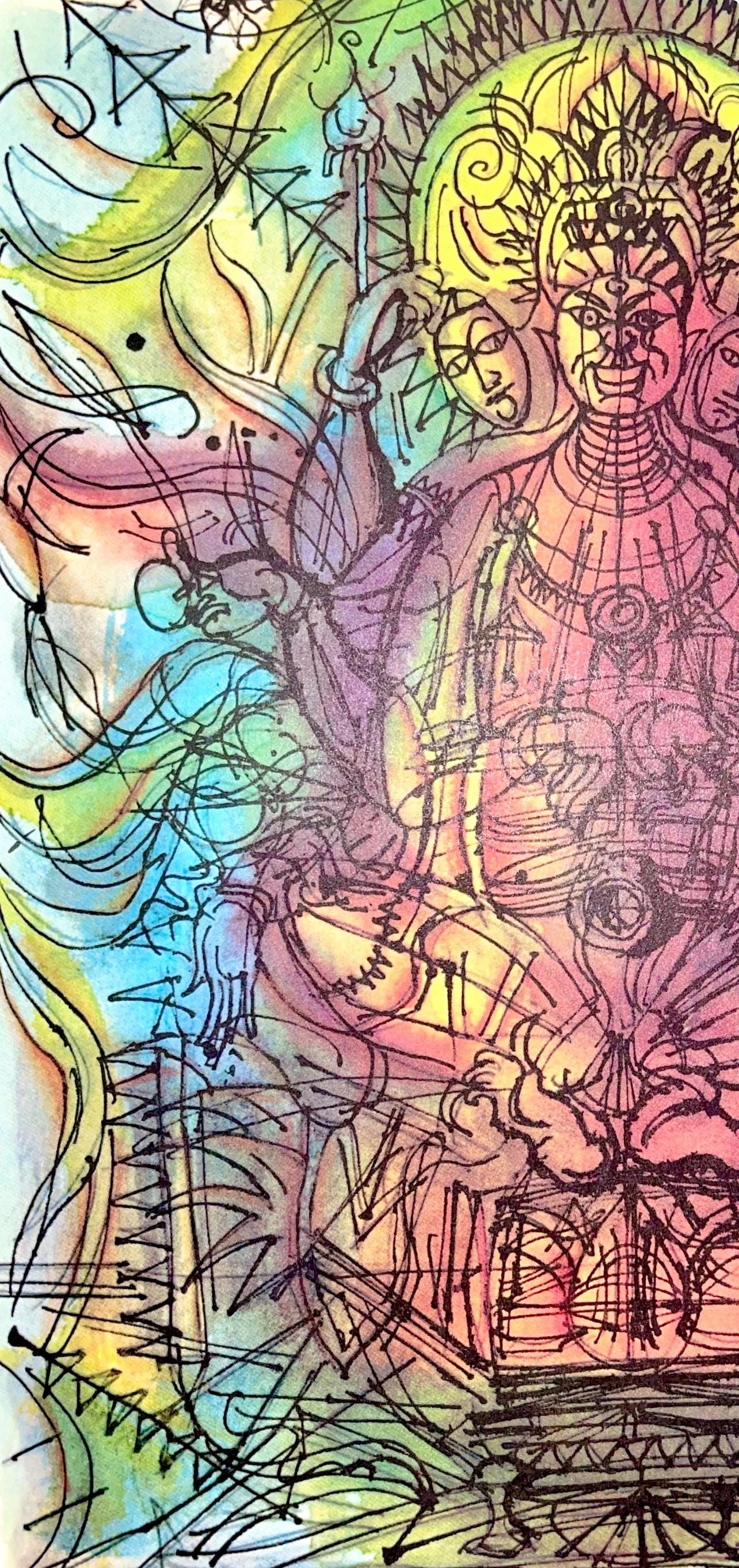 Lithograph - Jean Carzou - Composition - Ce Panorama du Bouddhisme - 3