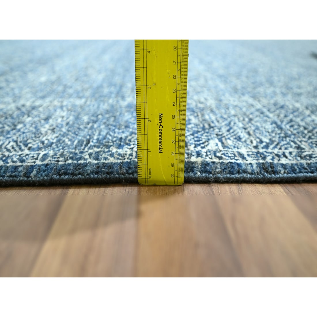 Rug 8'x10'1" Blue Intricate Garden Pattern Agra Hand Knotted Pure Wool - 10