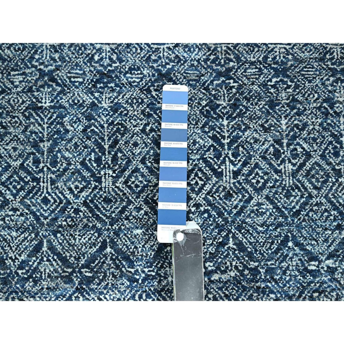 Rug 8'x10'1" Blue Intricate Garden Pattern Agra Hand Knotted Pure Wool - 7