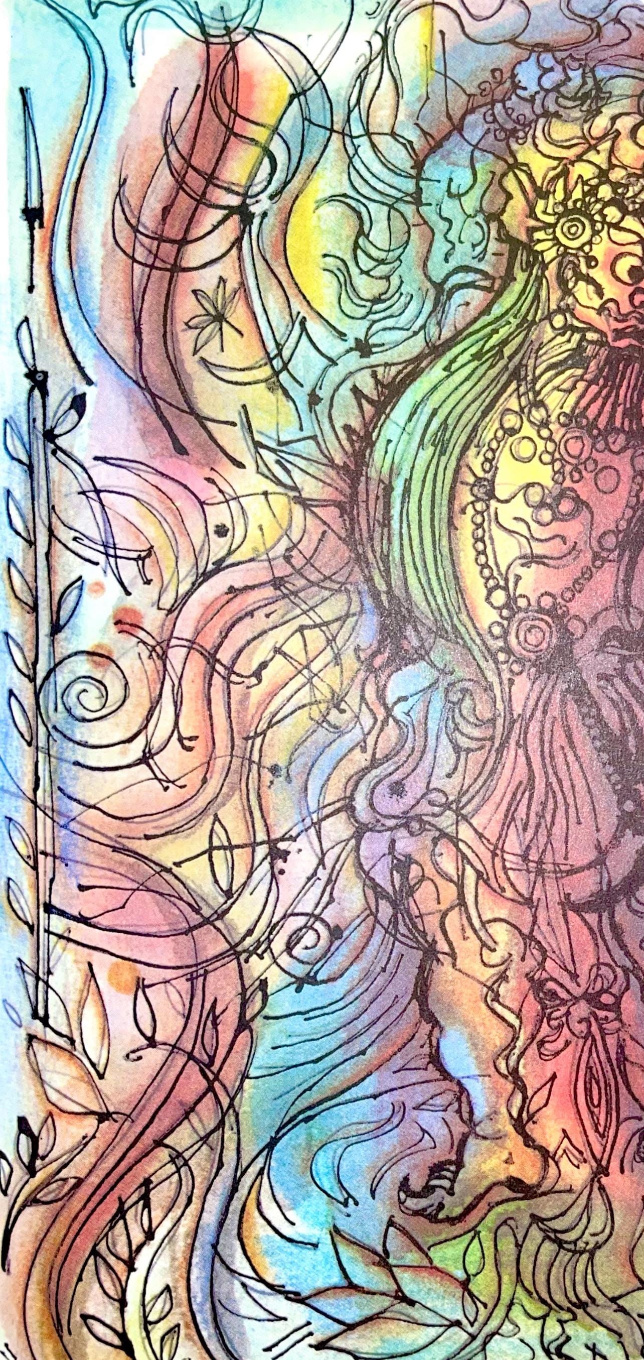 Lithograph - Jean Carzou - Composition - Ce Panorama du Bouddhisme - 3