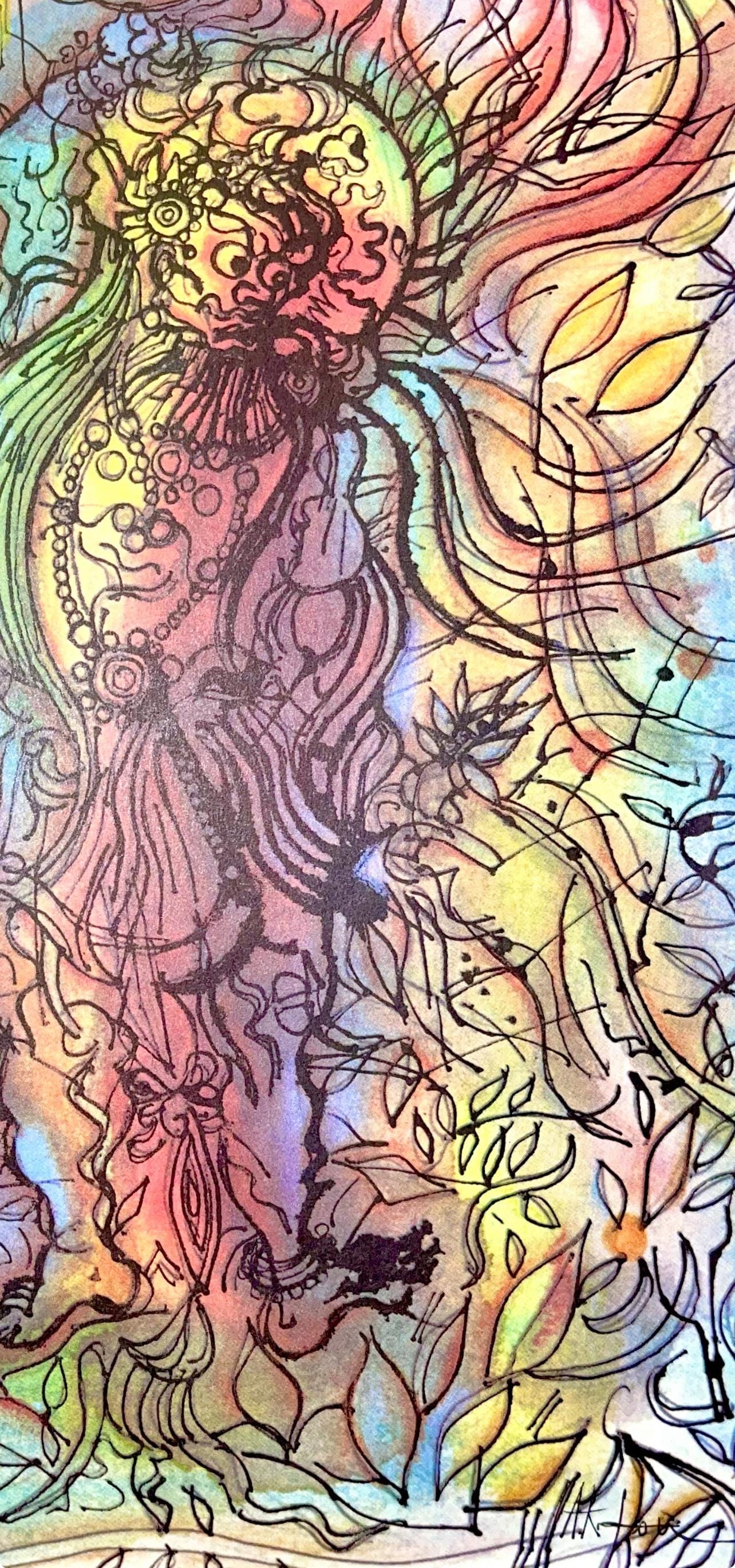 Lithograph - Jean Carzou - Composition - Ce Panorama du Bouddhisme - 4