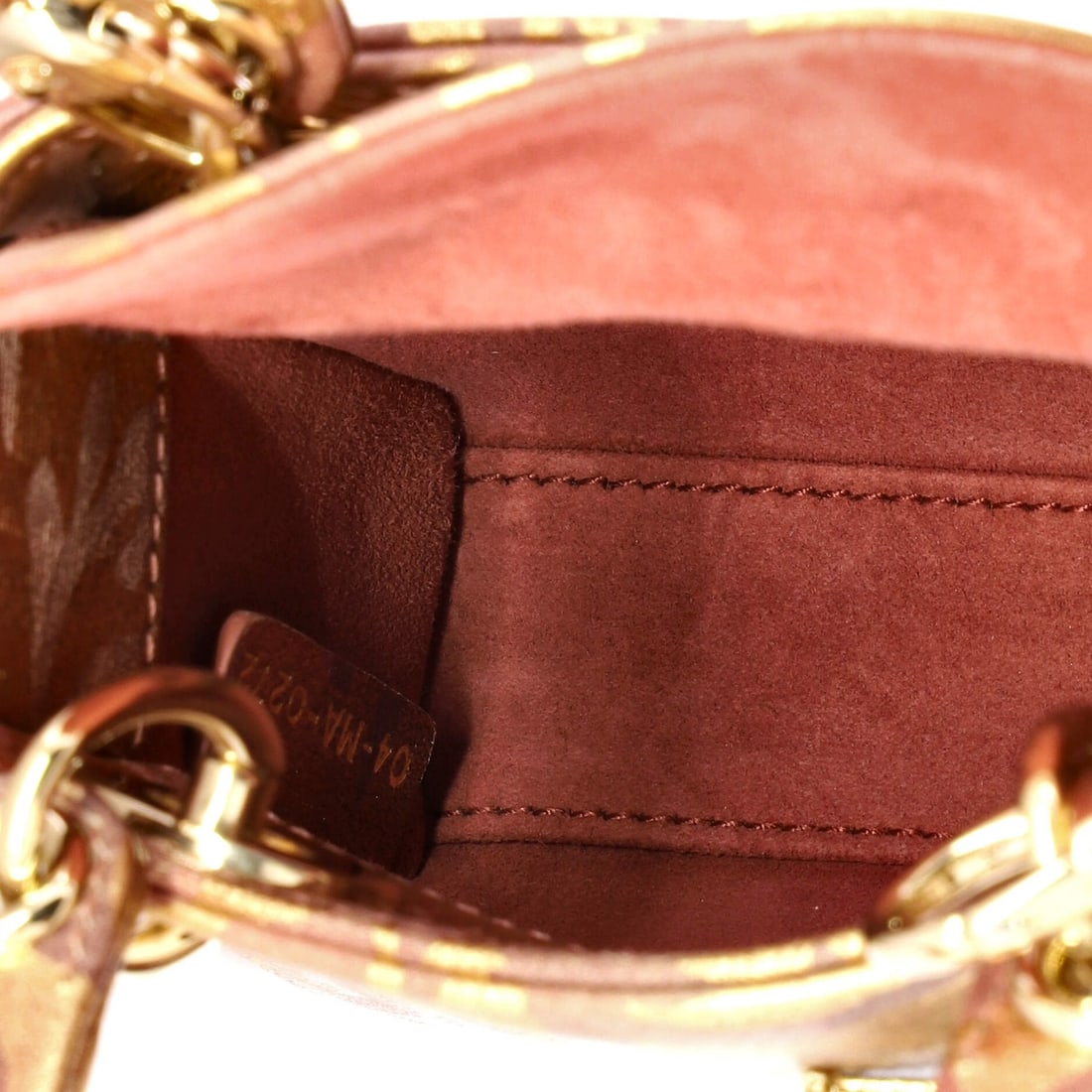 Micro Christian Dior Lady Dior Bag Painted Leather with Faux Pearl Charms - 5