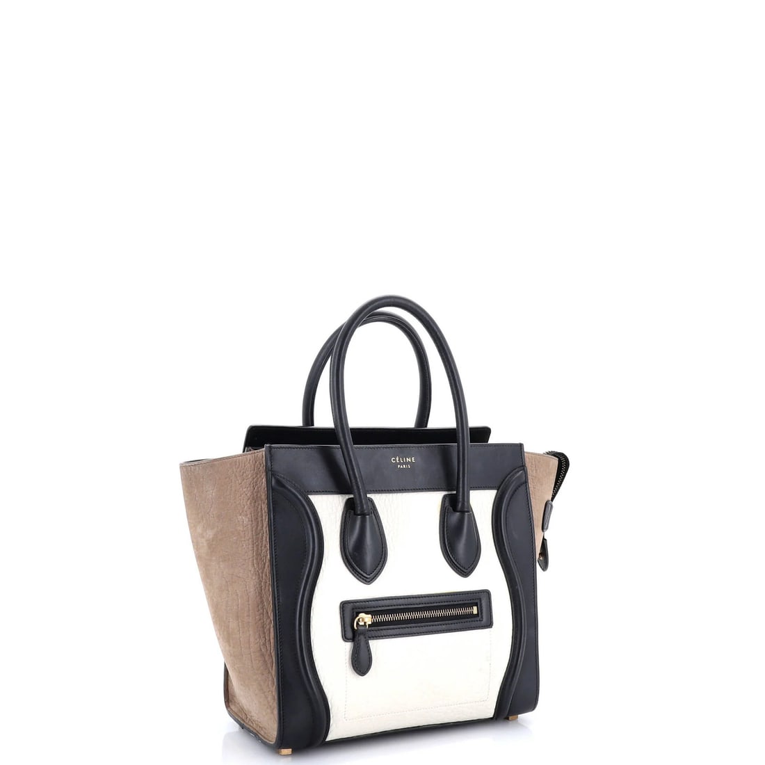 Mini Celine Luggage Bag Canvas and Leather - 2