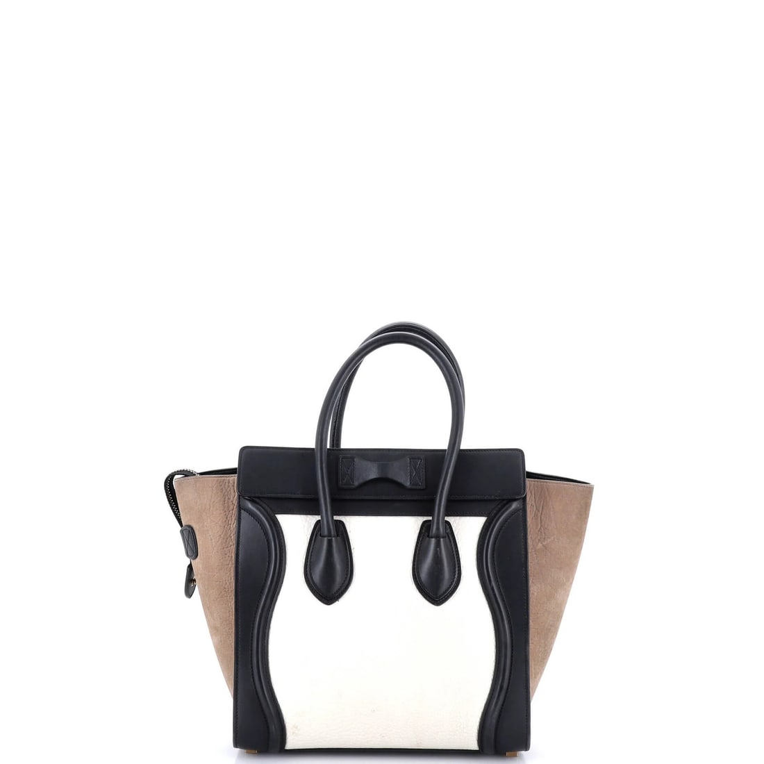 Mini Celine Luggage Bag Canvas and Leather - 3