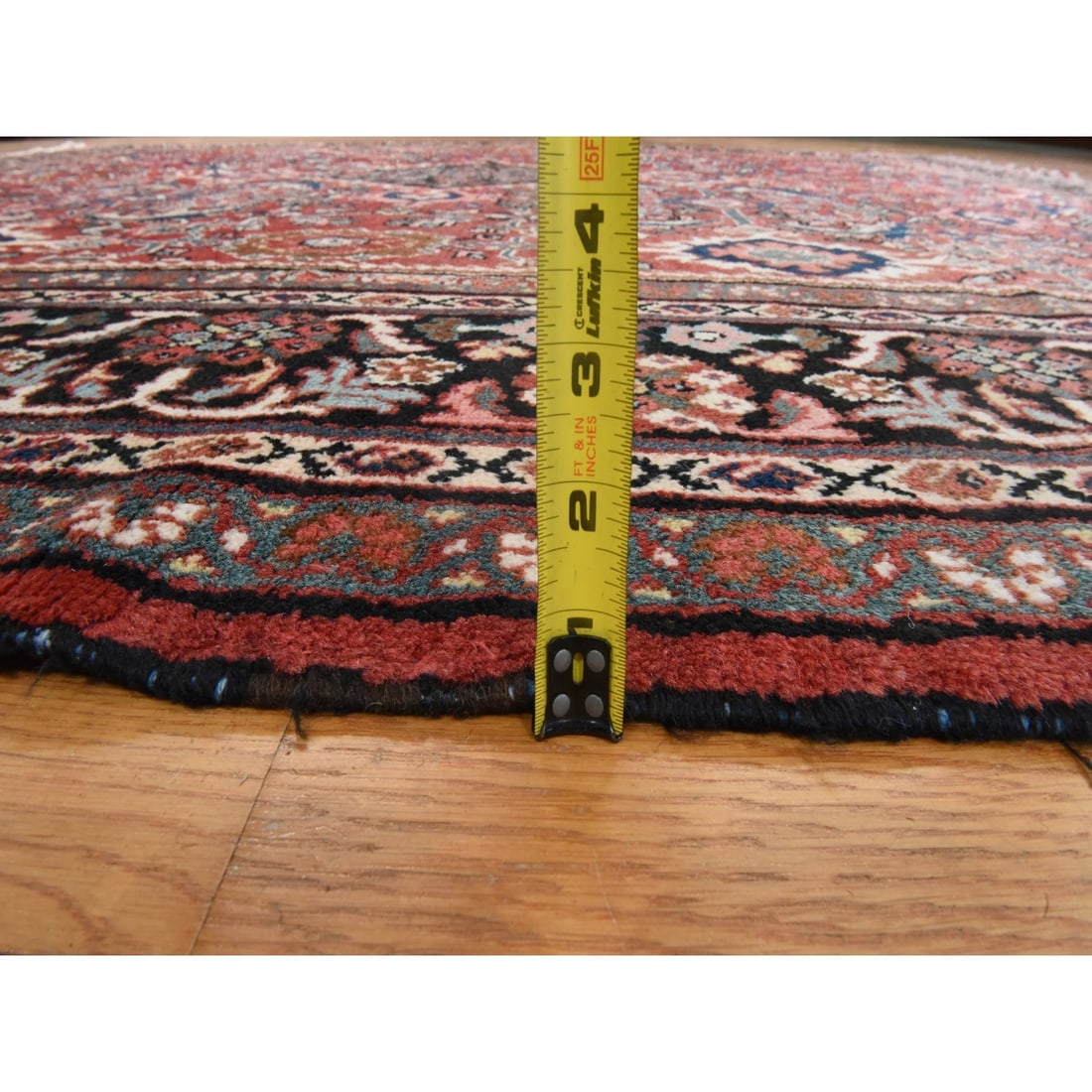 Rug 10'7"x13'7" Red Vintage Zoroastrian Mahal Soft Wool Hand Knotted - 9