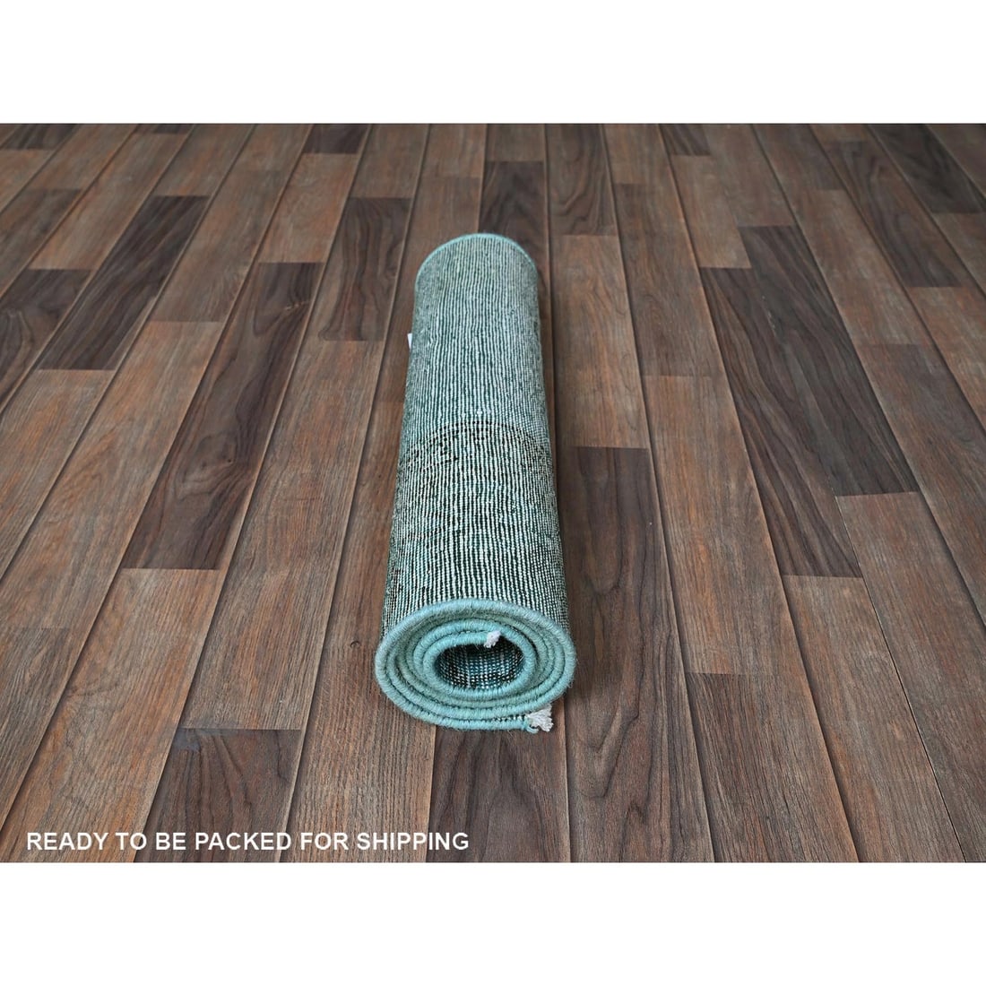 Rug 2'x5'9" Blue Overdyed Vintage Zoroastrian Hand Knotted Pure Wool Runner - 5